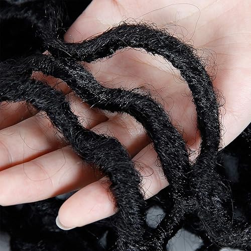 Miniatura 65 de 8 paquetes de rastas de cabello sintético de ganchillo de 18 pulgadas, rastas sintéticas bohemias con extremos rizados, cabello de ganchillo suave