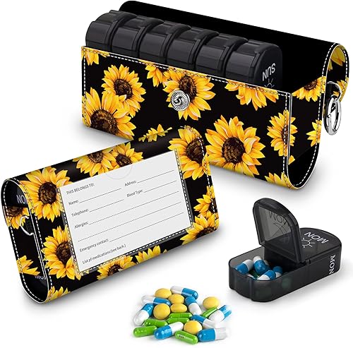 BVYA Estuche organizador de píldoras, pastillero de viaje semanal recordatorio de medicamentos, para 2 veces al día, 7 días a la semana, incluye