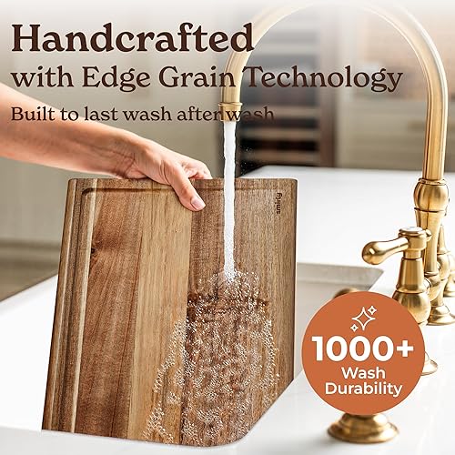 Miniatura 6 de SMIRLY - Tabla de corte grande de acacia para cocina tabla de cortar de madera grande con ranura para jugos, tablas de cortar de madera para cocina,