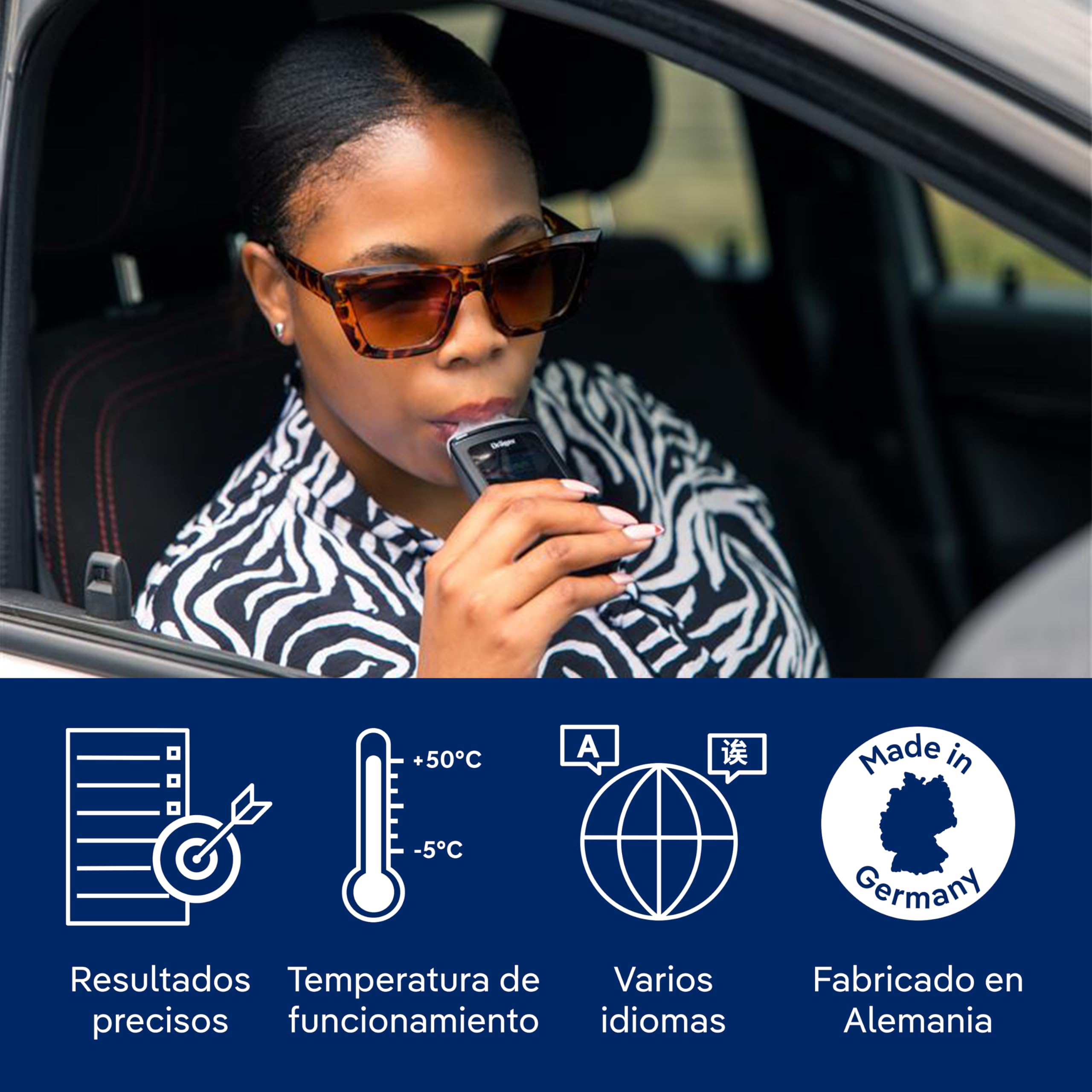 Dräger Alcotest 4000 | Alcoholímetro Digital Profesional confiable | Probador portátil de Alcohol multilingüe y recargable | Medidor Oficial de policía