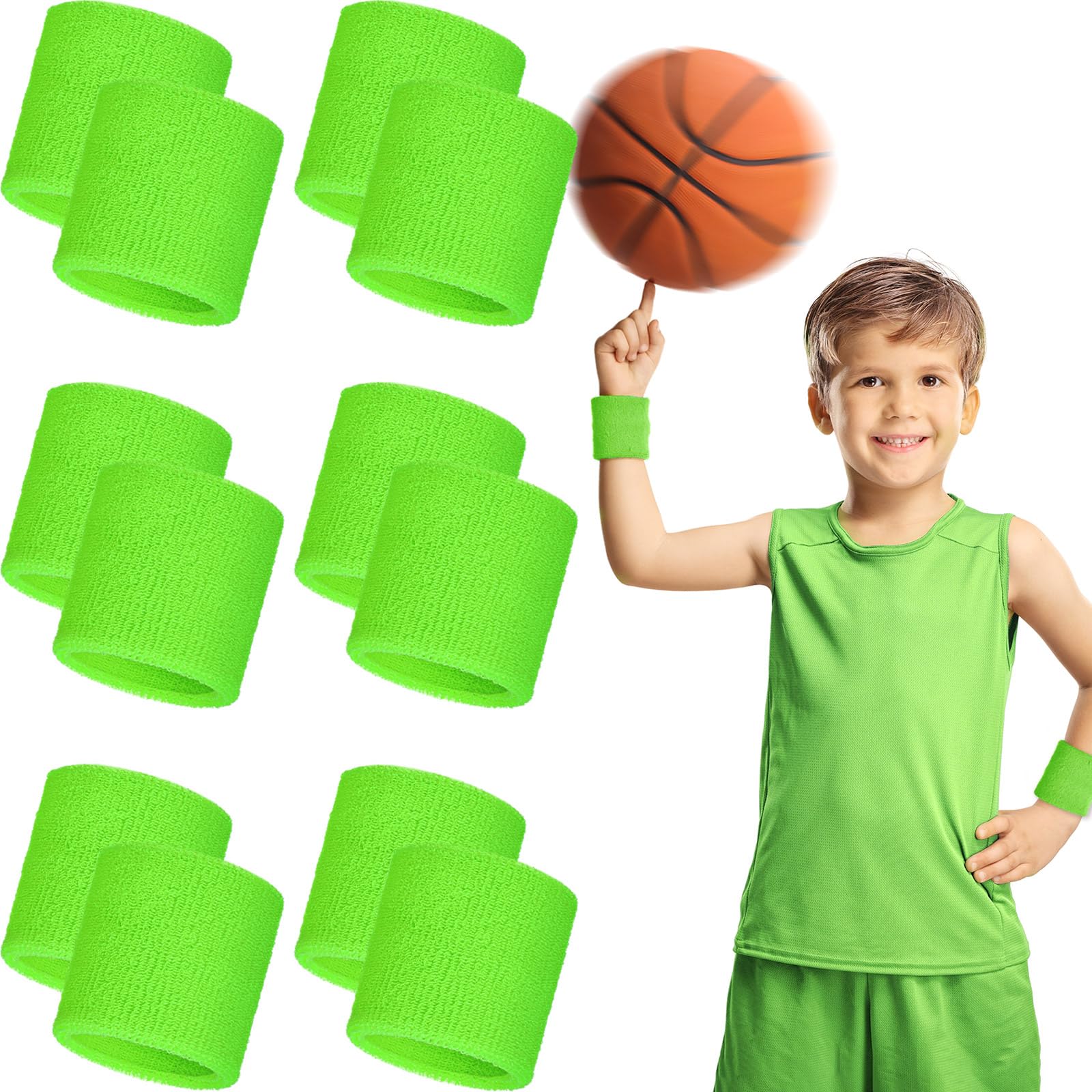 Bememo 12 Pcs Sweatbands Wrist Bands