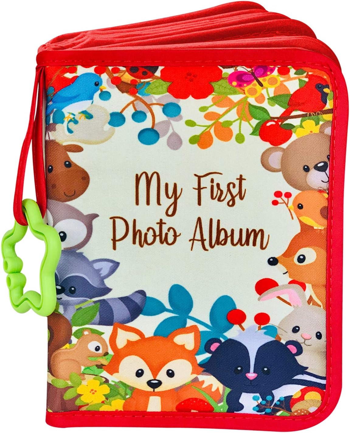 Wtimesie ToddleBee Baby Photo Album - Soft Baby Book First Year Baby Photo Book | My First Book of Photos with Woodland Animals - Baby Album Holds 4x6 Pictures for Memory Album Baby Shower
