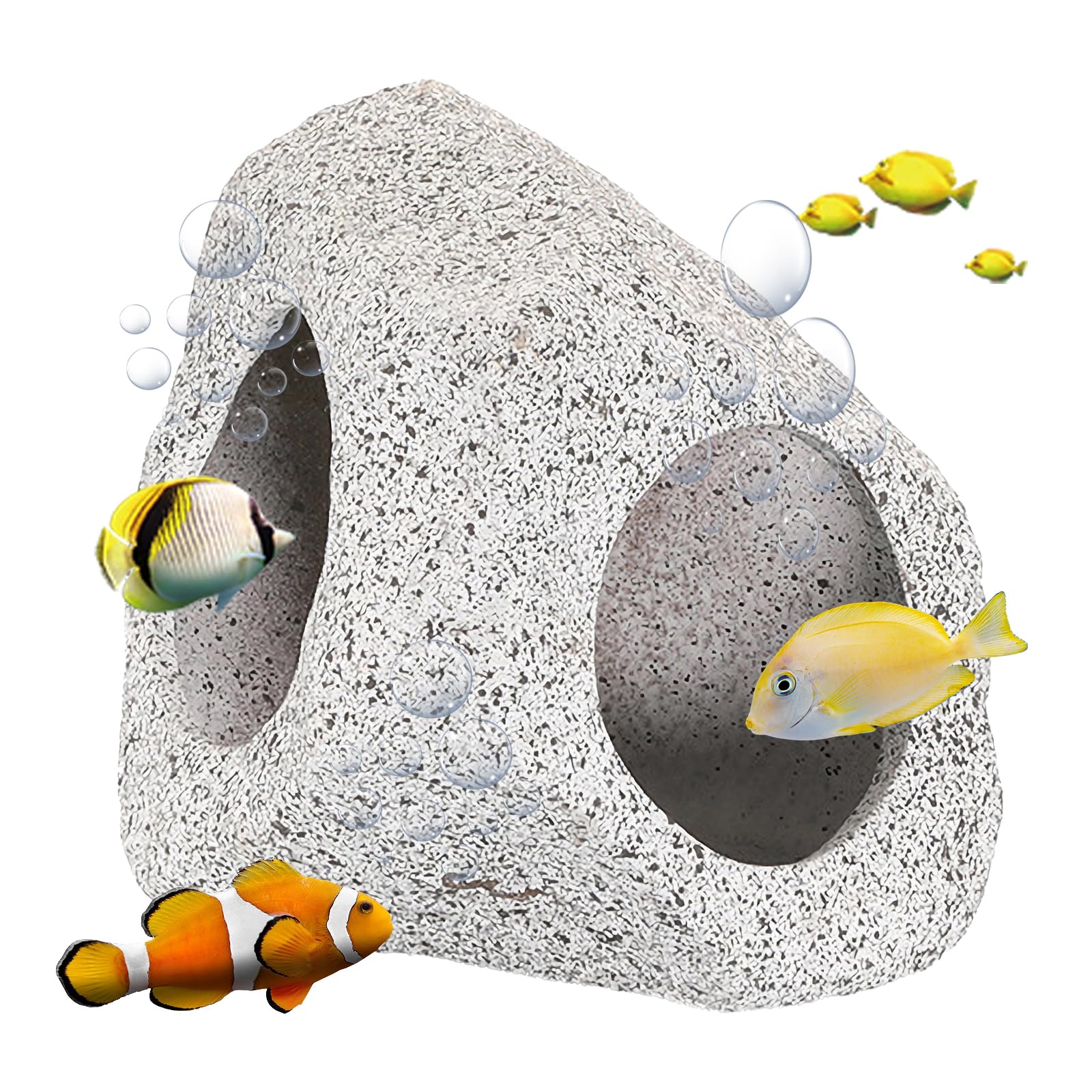 Roches pour Aquarium, Cachette d'aquarium pour Animaux pour Poisson à se Reproduire, Jouer et se Reposer, Petites Céramique Pierres Décoratives pour Aquarium (A)