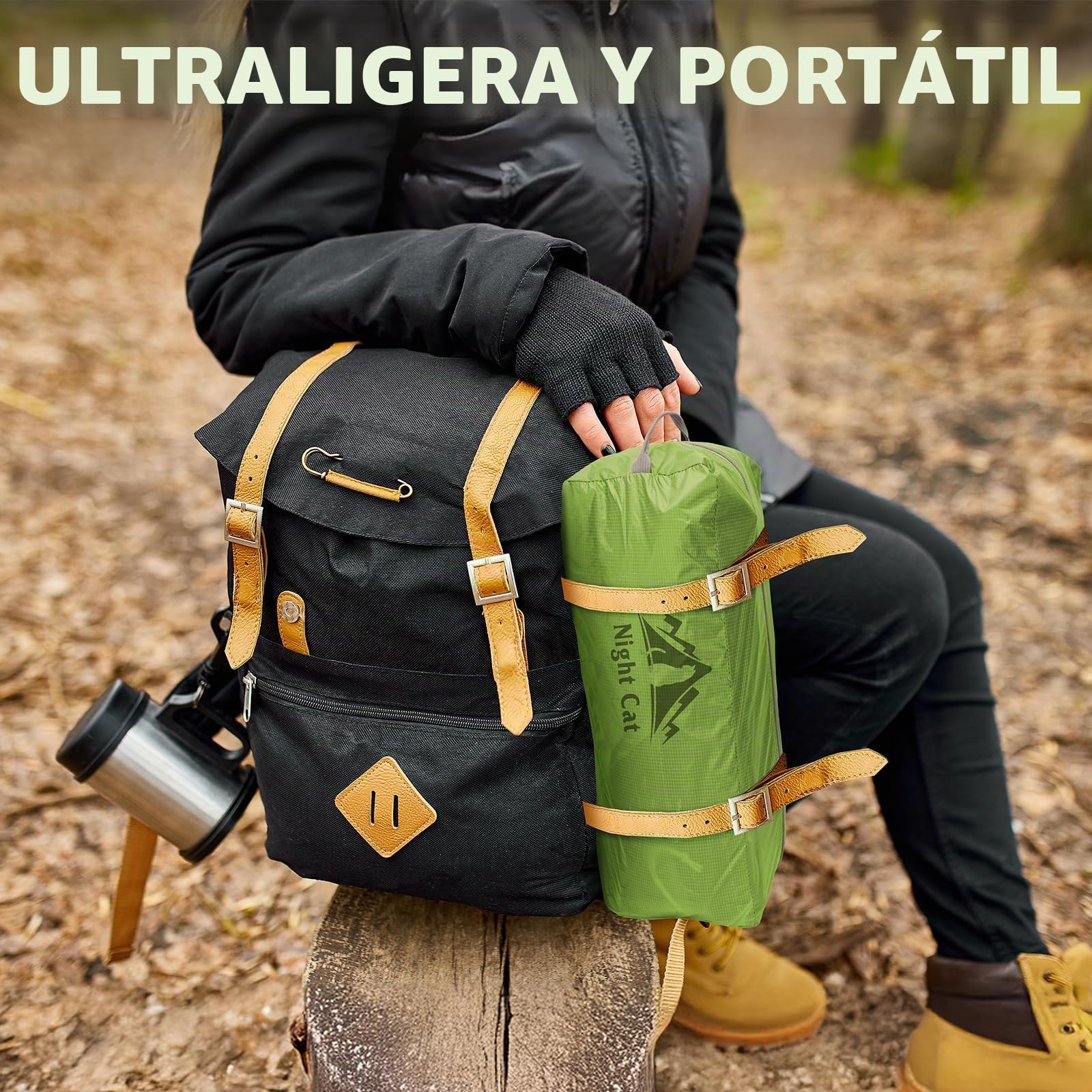 Night Cat Tienda 1 2 Persona Ultraligero: Camping Impermeable Campaña Nailon 15D PU 5000mm para Mochileros Senderismo Profesional