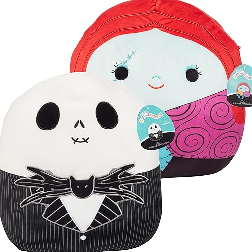 Squishmallows Large 14" Jack Skellington & Sally Nightmare Before Christmas Set - Get Two Official Jazwares Plush for Less - Collectible Soft & Squishy Stuffed Animal Toy - Gift for Kids, Girls & Boys - Multi - 14"
