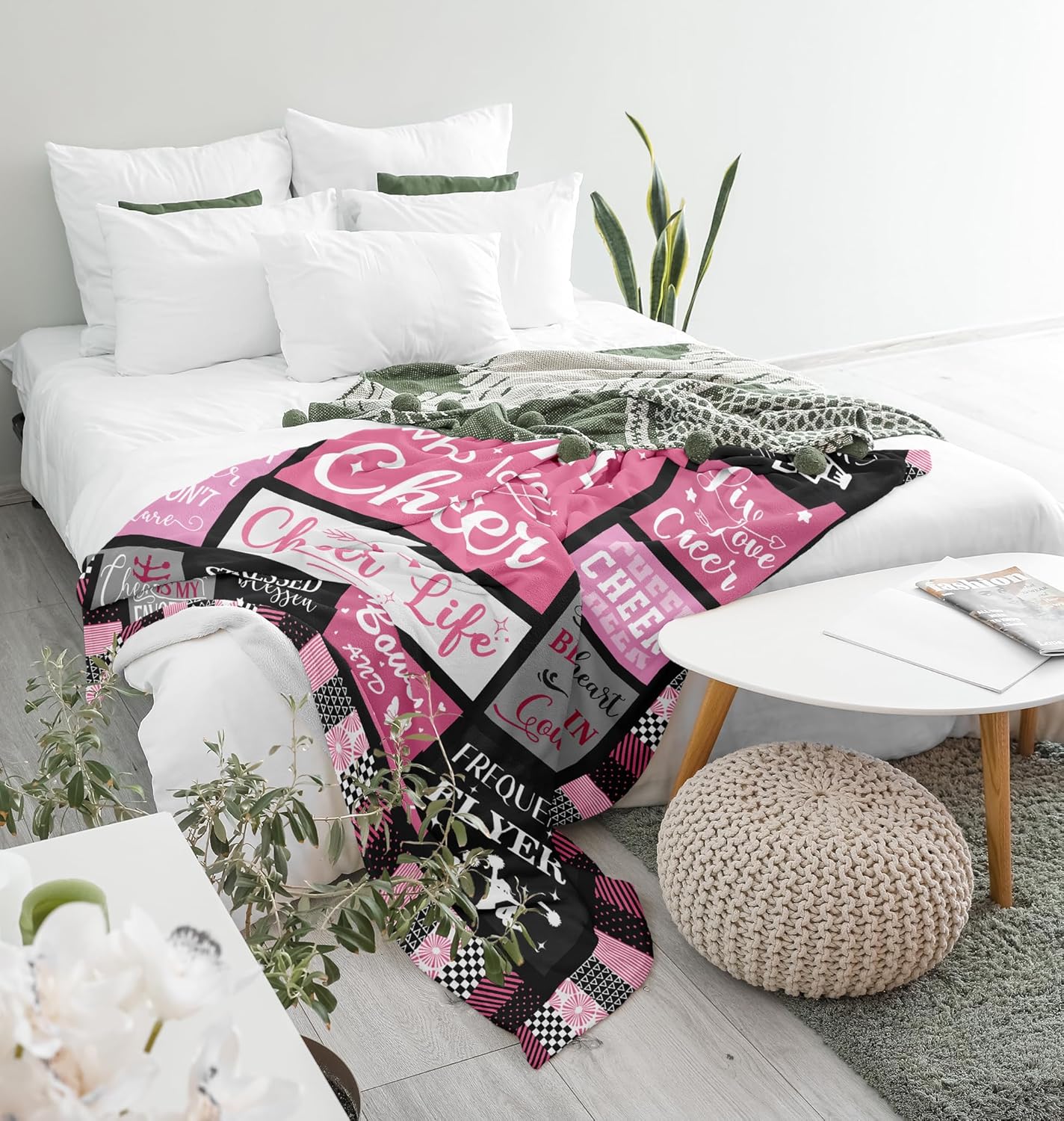 Cheerleader Gifts, Unique Cheer Blanket Gifts for Girls, Best Cheerleading Gift Ideas, Gifts for Cheerleaders Team, Cheer Competition Gifts, Cheerleader/Cheerleading Stuff Soft Blanket 50X40in - Image 4