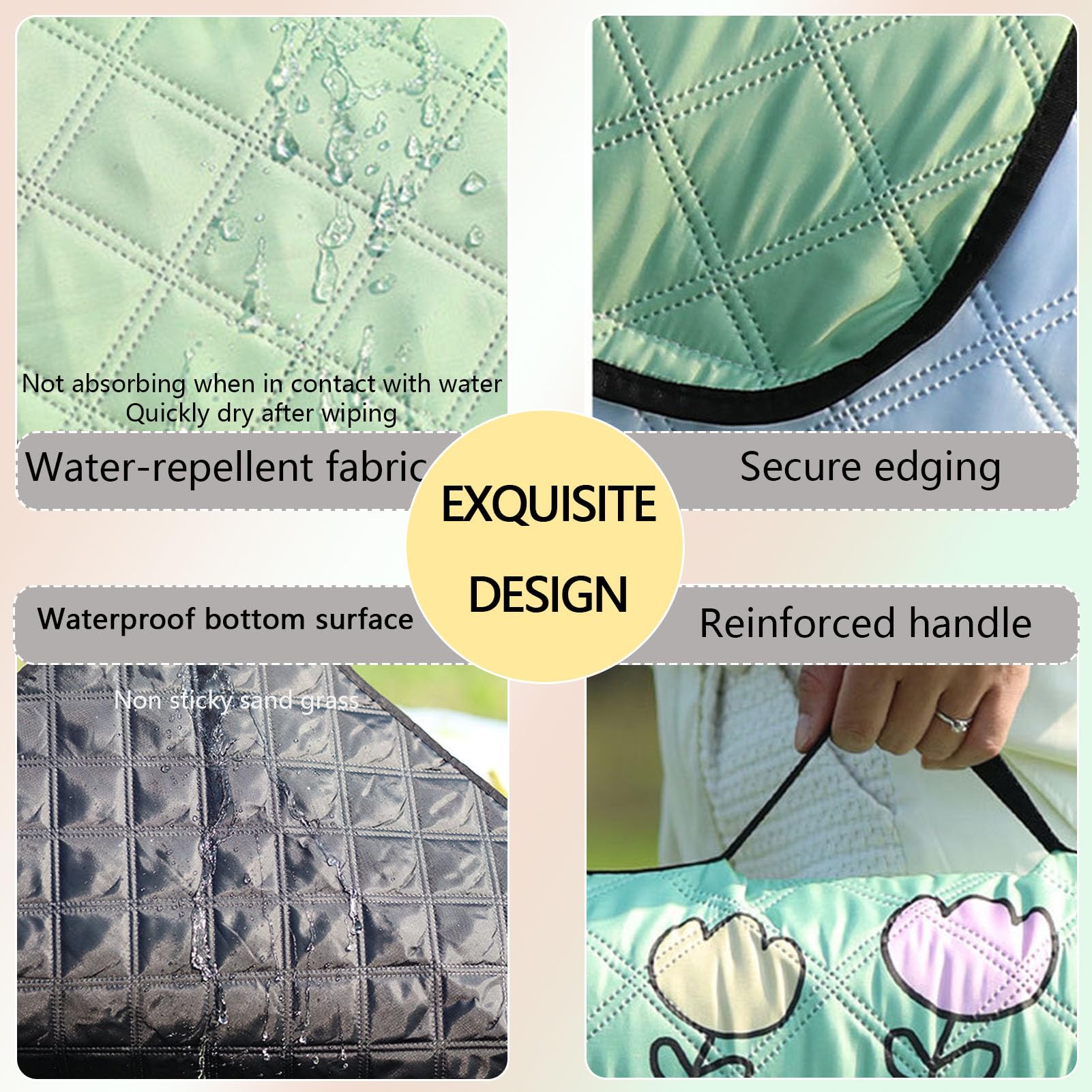 Coperta Picnic Impermeabile, Portatile Tappetino da Spiaggia Pieghevole, Fondo Impermeabile, Lavabile in Lavatrice, per Famiglie e Amici, Campeggio e Viaggi,Jumping Chess,200×300cm