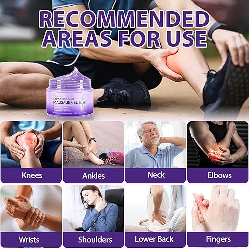 Miniatura 6 de Gel de masaje calmante - Gel morado para masaje articular, ingredientes naturales y absorción rápida para calmar la rigidez de las articulaciones,