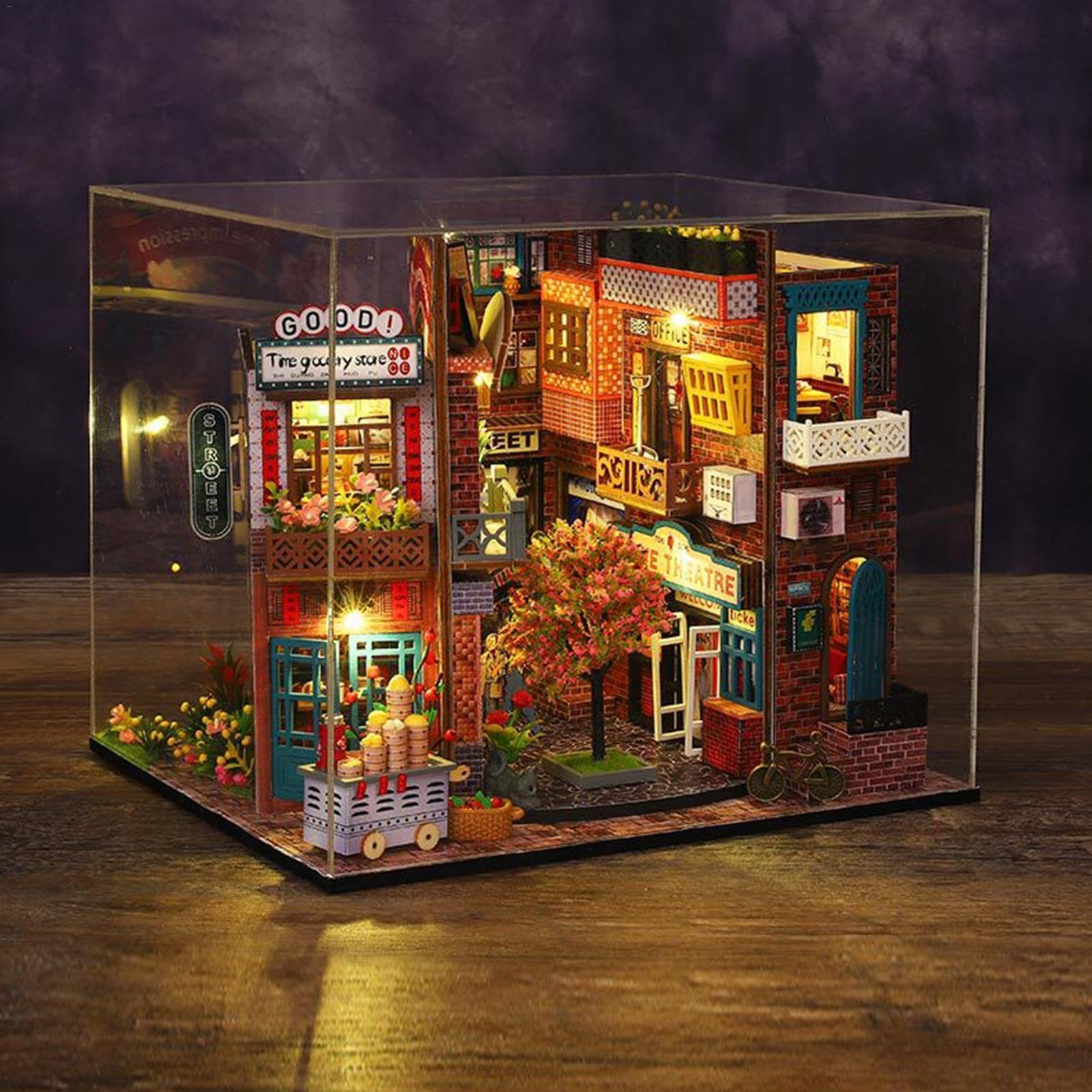 Tiny House Kit | di casa in miniatura con luce a LED | Kit creativo per bambini e adulti | Progetto hobby per compleanni, vacanze e decorazione della casa