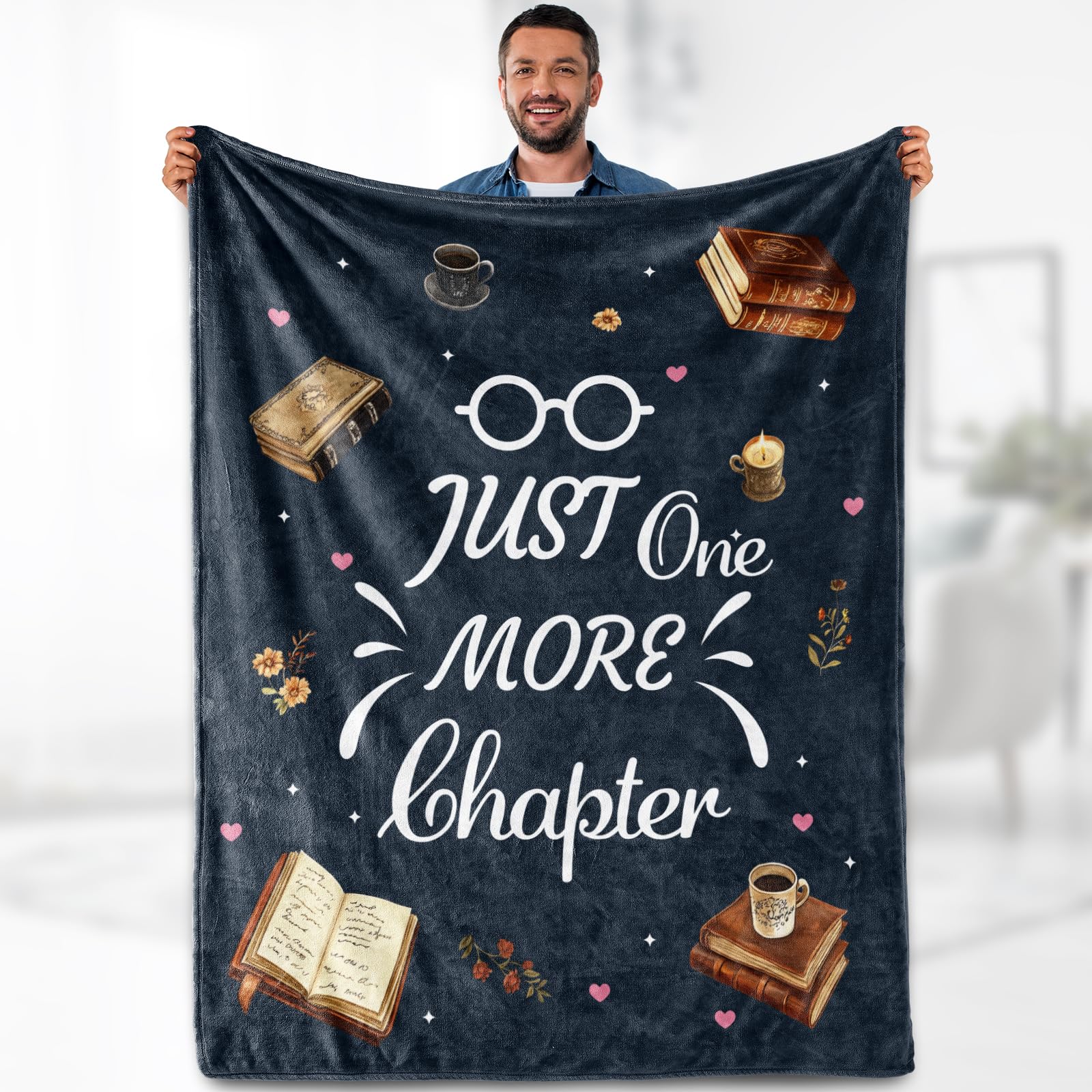 Book Lover Blanket Gifts for Kids Women - Books Library Reading Themed Throw for Men Teen Adults Reader Soft Fleece Cozy Bed Couch Birthday Christmas