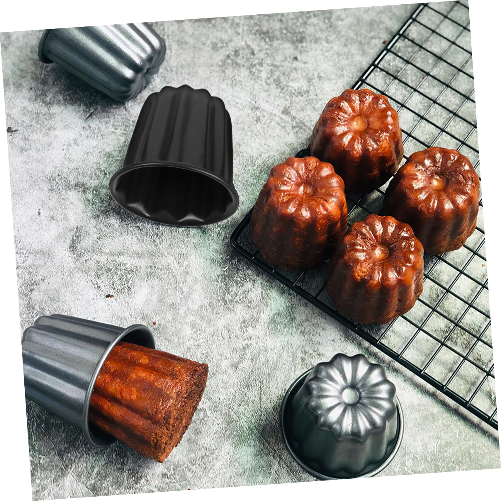 COLLBATH 8stücke Muffin Backformen Antihaftbeschichtet Für Canele Und Pudding Hochwertige Backzubehör Für Zuhause Und Restaurant