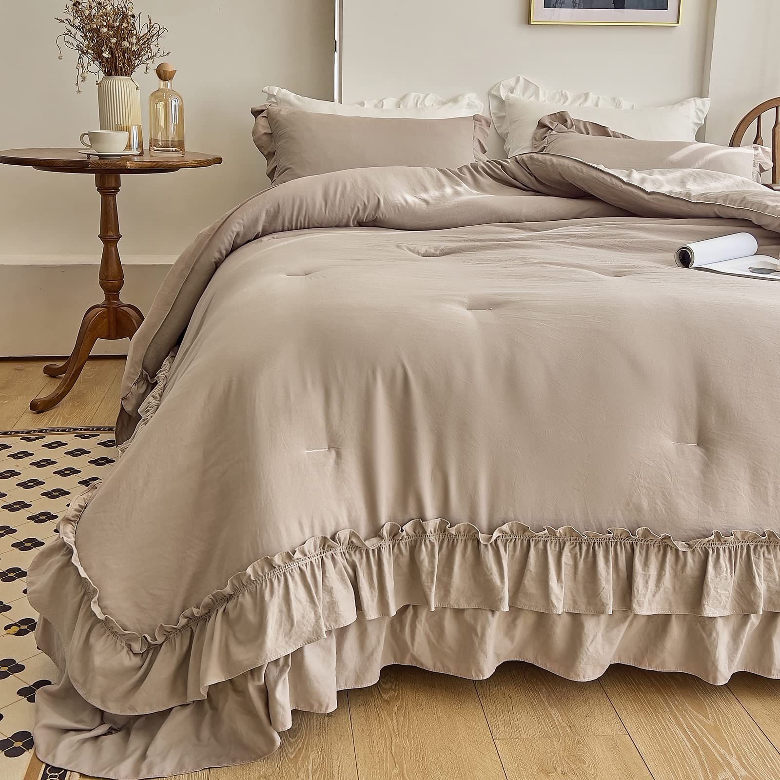 掛け布団カバー Pacey/taupe 海外キングサイズ 3点セット Ⓣ 掛け布団カバー Pacey/taupe 海外キングサイズ 3点セット Ⓣ