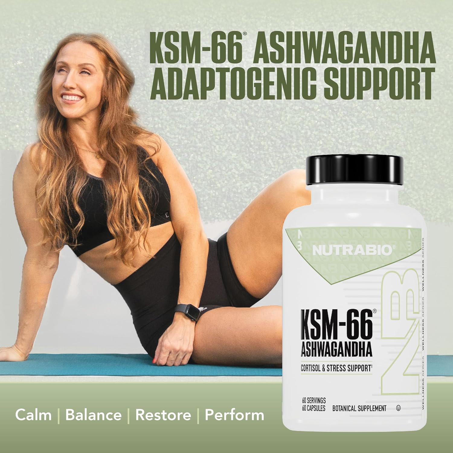 NutraBio Ashwagandha KSM-66 | Ashwagandha Herbal Supplement for Stress, Mood, & Performance | 600 MG of Clinically Studied KSM66 60 Capsules - Image 2