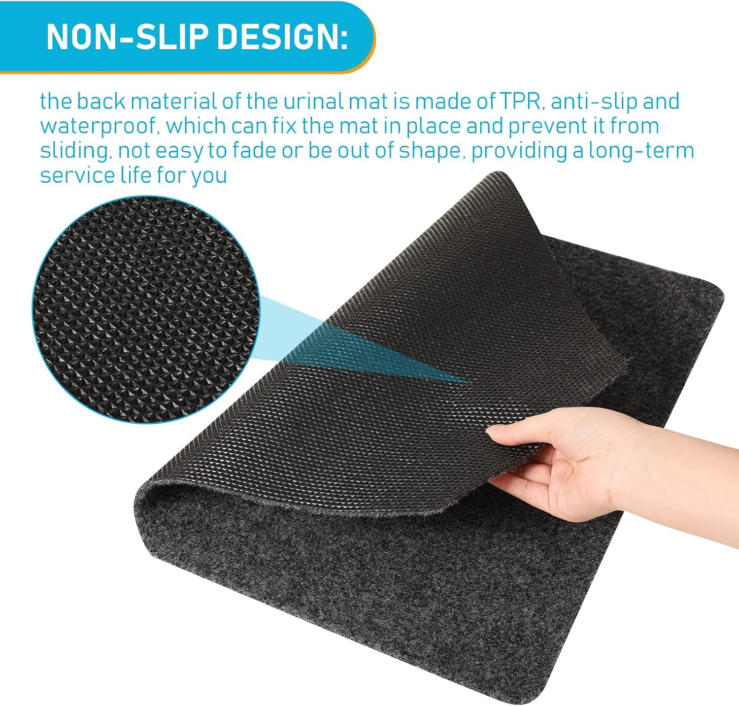 Nuanchu 15 Pack Urinal Mats for Men, Non-Slip Urinal Floor Mats for Commercial Use, Highly Absorbent, Bathroom Floor Pads for Men's Restroom (Grey)