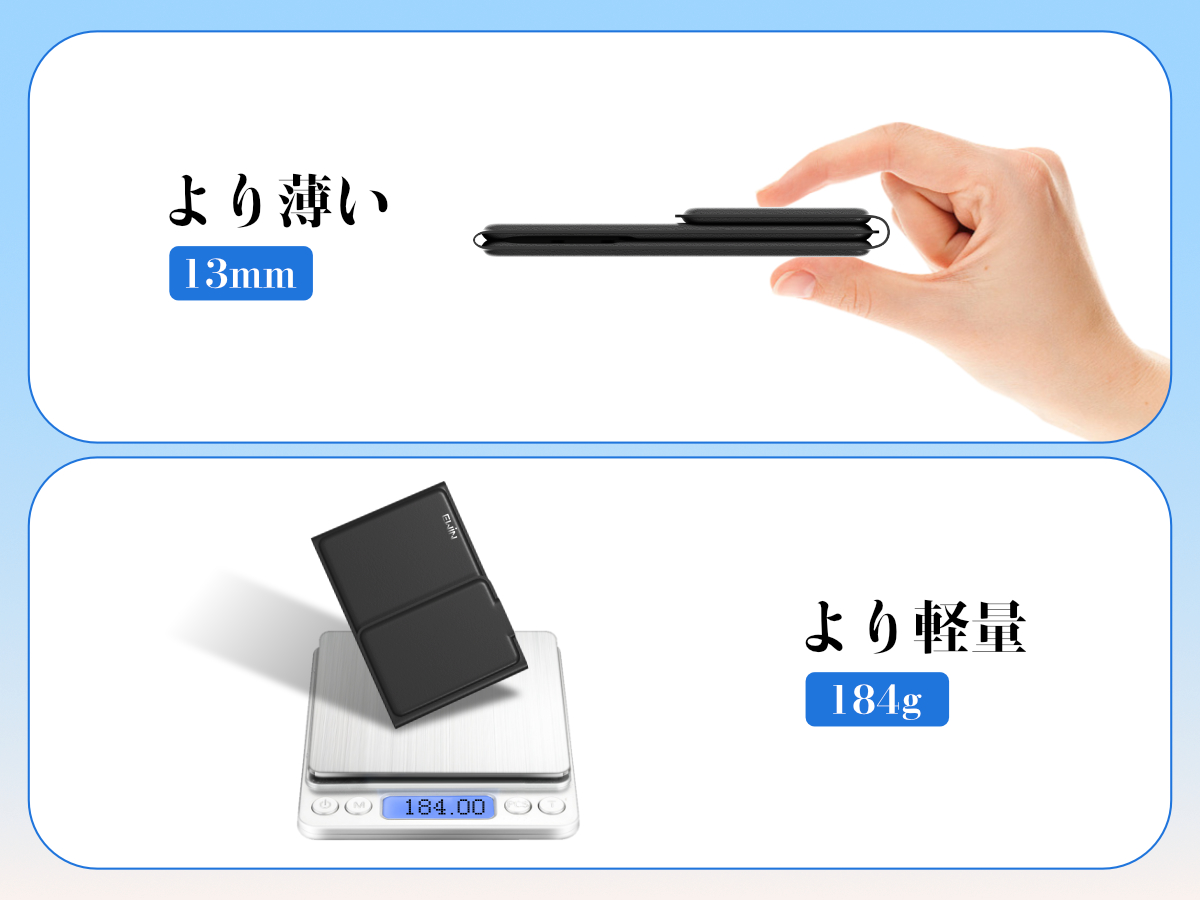 Amazon | 【革新設計】Ewin 財布型 折りたたみキーボード ワイヤレス