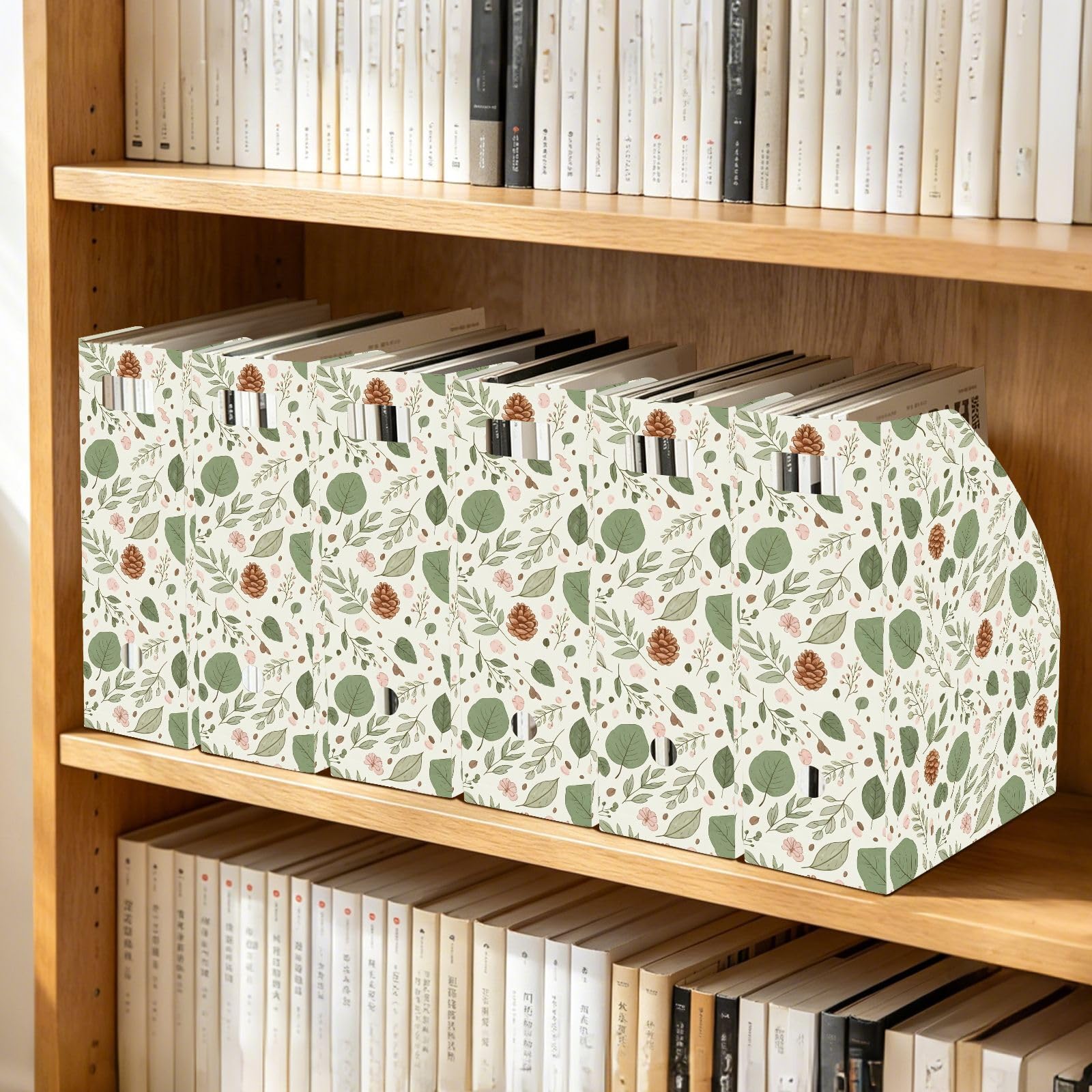 Organizer per cartelle portadocumenti estetico floreale pastello con