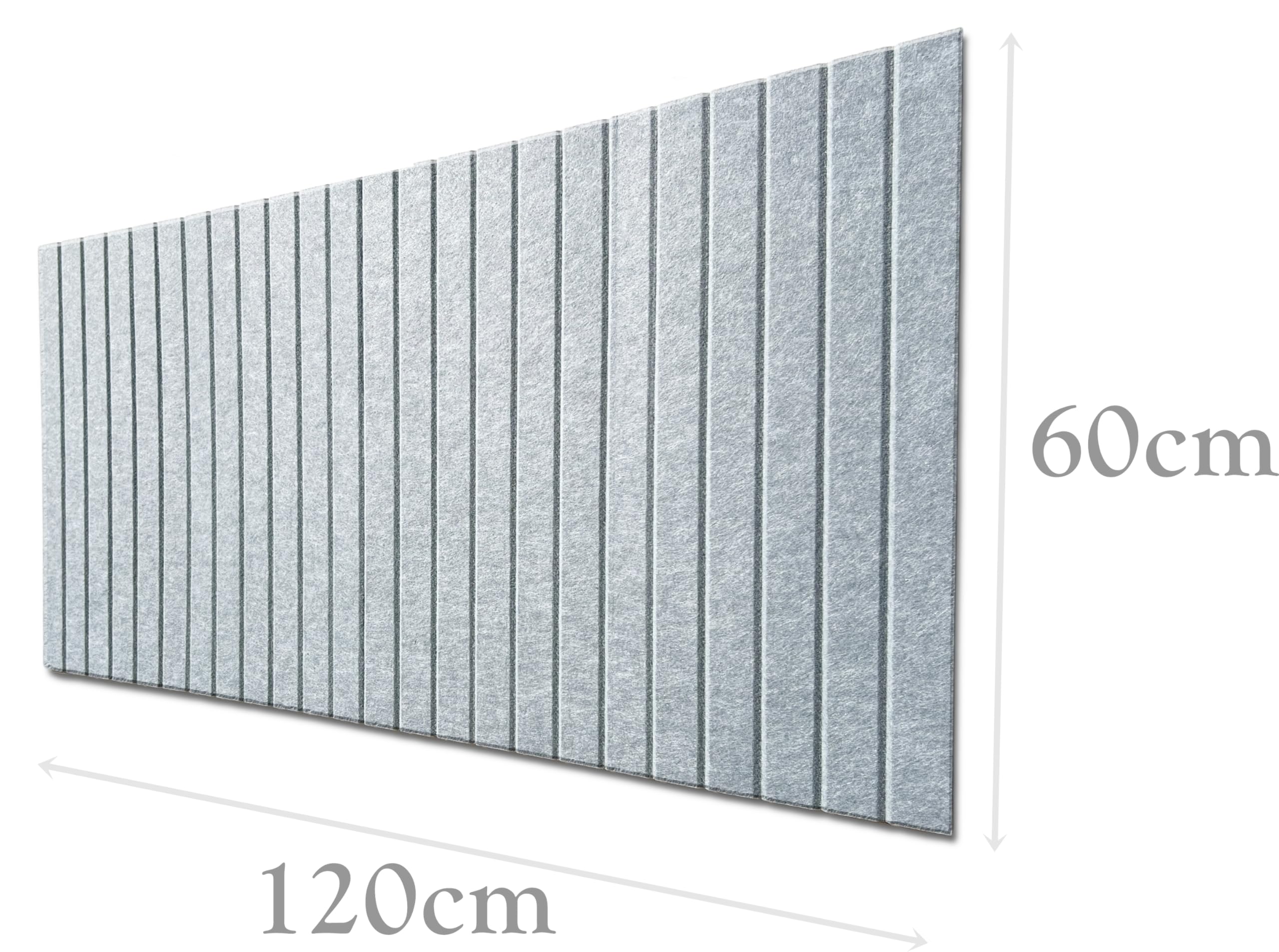 DECCART Samoprzylepne Panele Ścienne Filcowe 120x60 cm - Tablica Korkowa - Panel Ścienny 3D - Płyty Ścienne - Ścianka Lamelowa - Jasnoszary