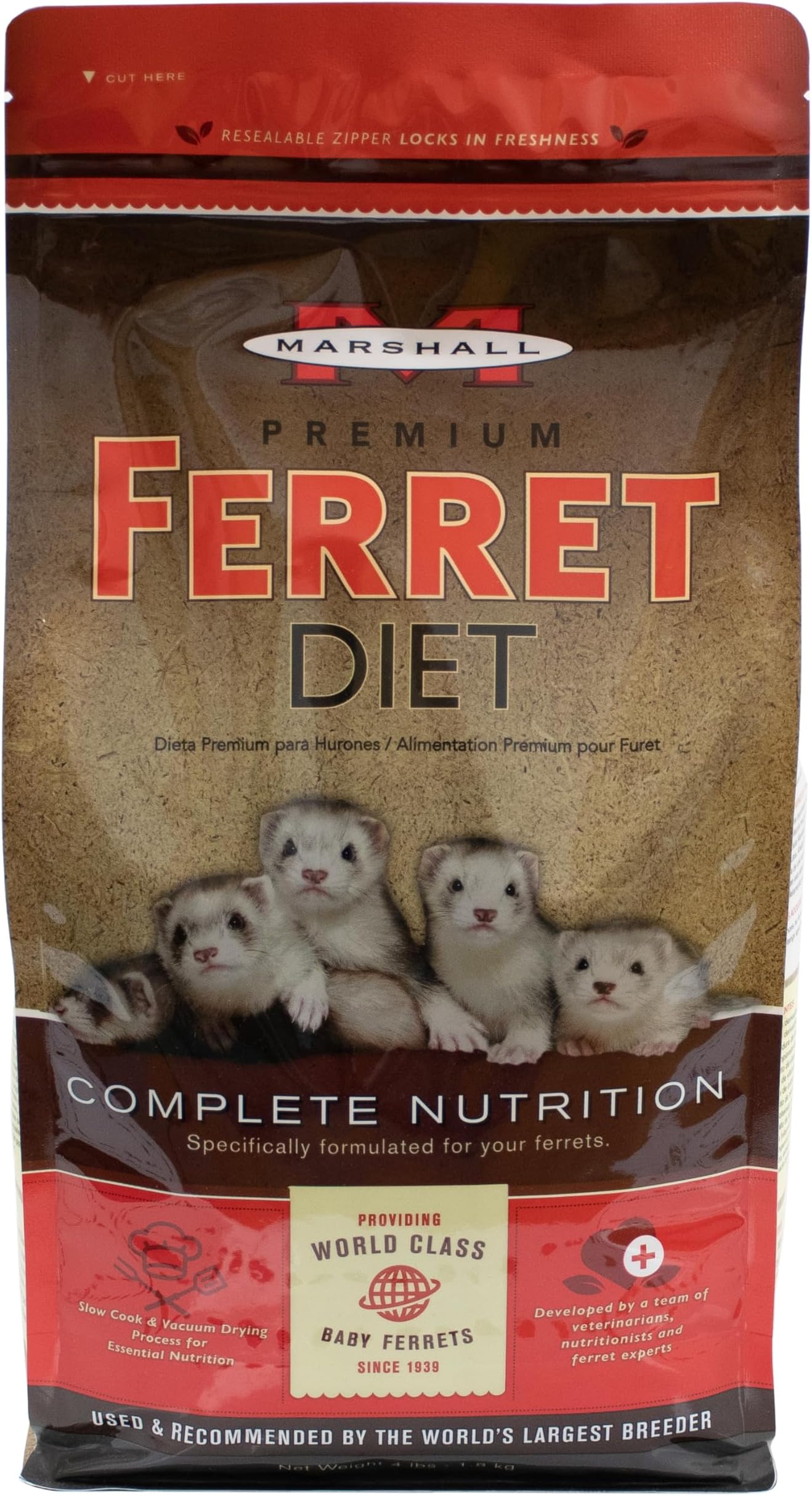 Marshall Pet Products Premium Ferret Diet, 4-Pound Bag