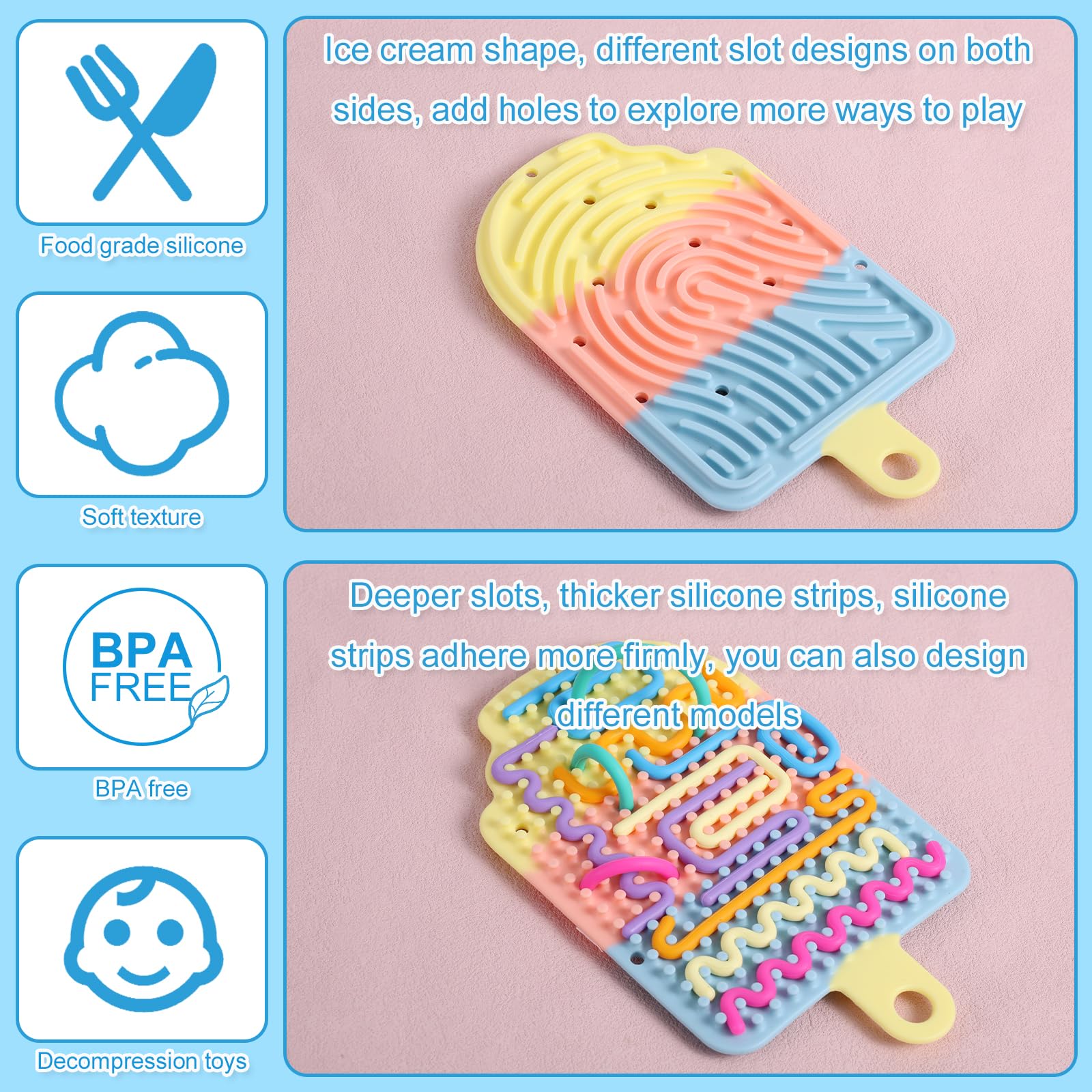 Ludihive Tavola di attività sensoriale, Sensorik Activity Board, Scheda di attività Sensoriale Macaron Unicorno, Giocattoli Sensoriali da per Stress, Ansia, Autismo, Bambini Adulti
