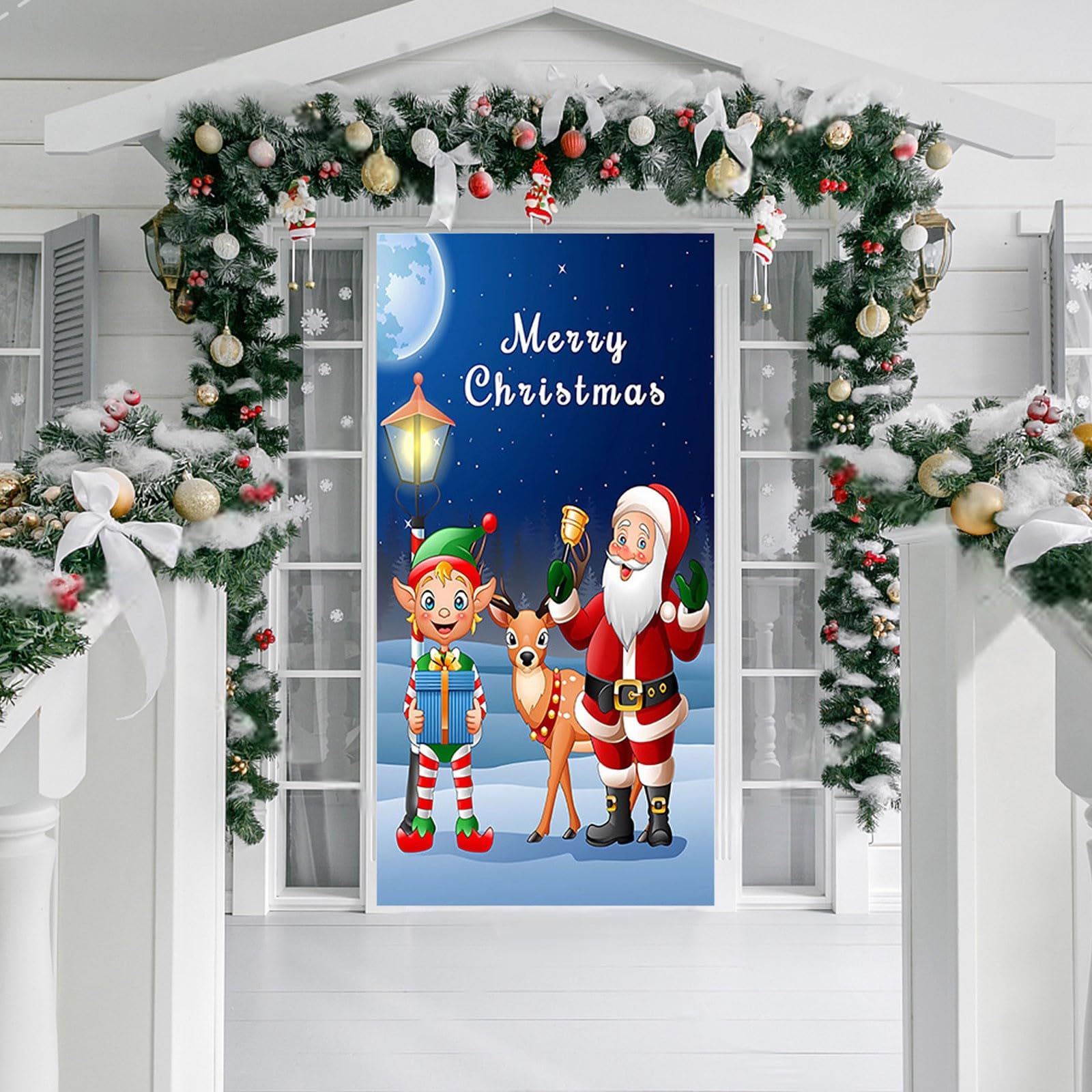 LAOA 2 Pcs Drapeaux De Noël à Suspendre, Décorations De Bannière De