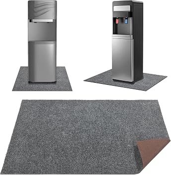 Wibeelee 36 x 24 in Water Cooler Mat Excellent Absorbency Water Cooler Dispenser Mat with Non-Slip Rubber Backing Leak-Proof Protection for Water Dispensers Refrigerators Grey
