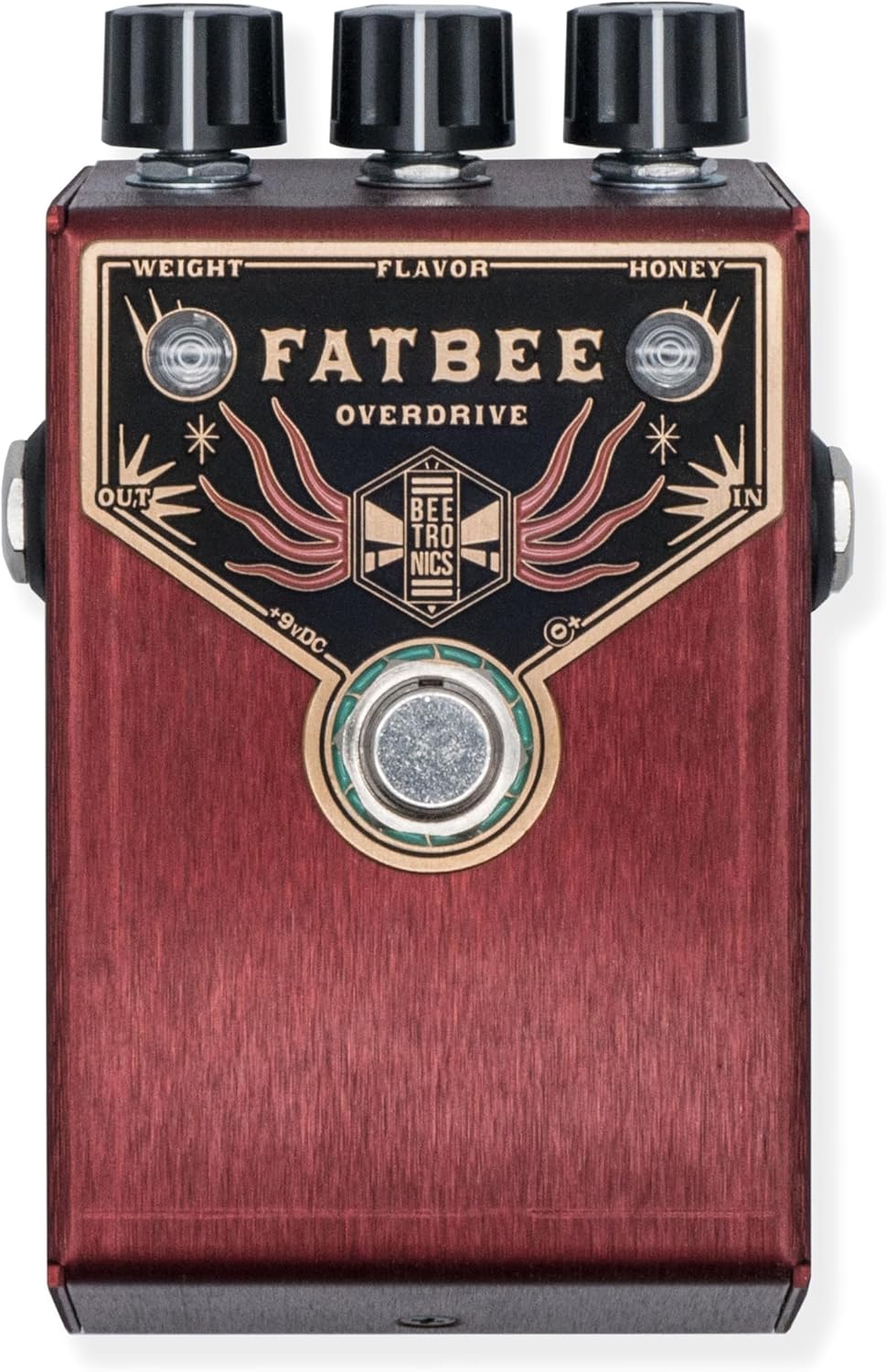 Beetronics Fatbee Overdrive Pedal - Babee Series Compact JFET Guitar Effect Pedal with 3-Knob Controls and Pedalboard Design - Warm Dynamic Amp-Like Overdrive Guitar Tuner Pedal