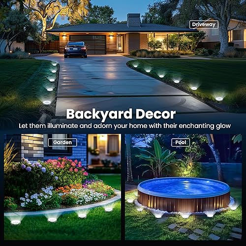 Miniatura 2 de SOLPEX Paquete de 10 luces solares para suelo al aire libre, impermeables, luces de camino, iluminación de paisaje para jardín, pasarela, entrada,