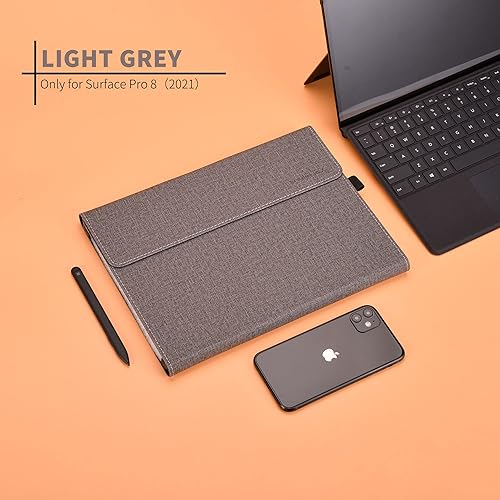 Miniatura 6 de Funda para Surface Pro 8 de 13 pulgadas 2021, compatible con teclado tipo y soporte, funda de piel sintética de alta calidad con múltiples ángulos