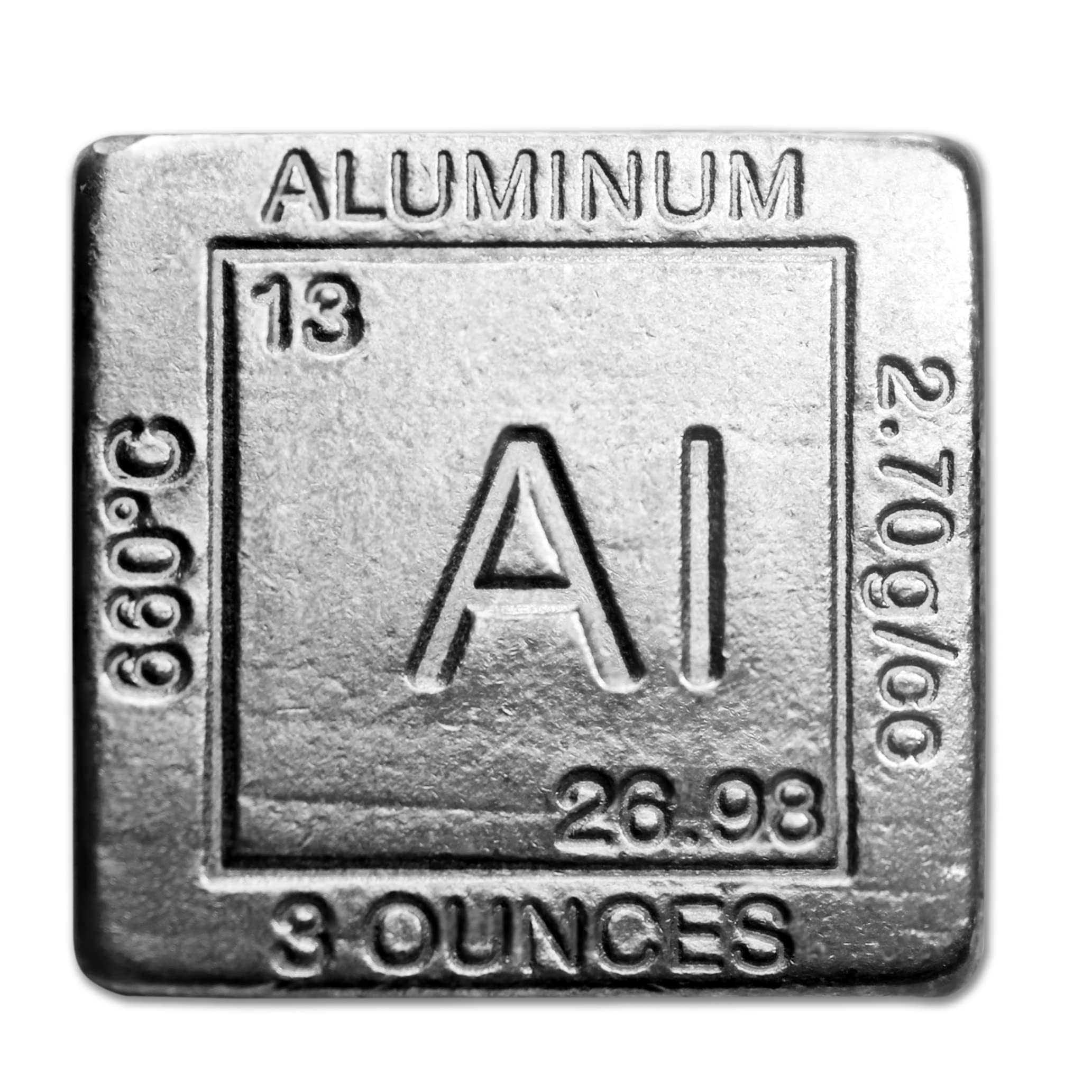 Aluminum Cube 3 oz (1.25 inches) - 99% Pure Metal Element Paperweight with Certificate of Authenticity