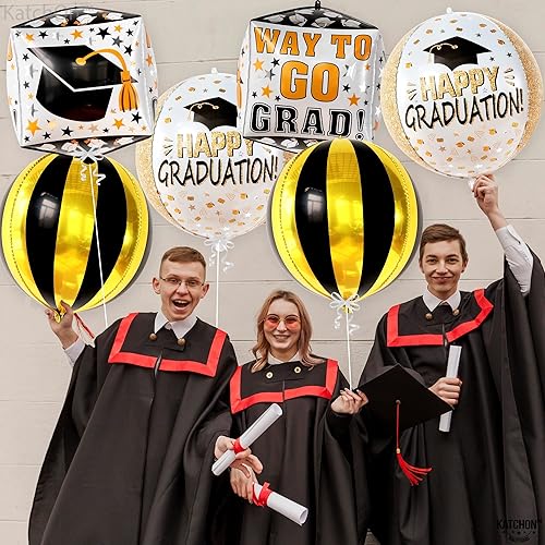 Miniatura 4 de KatchOn, Globos de graduación de 22 pulgadas, paquete de 6 con globos dorados de graduación de discoteca 2023, paquete de 6, 22 pulgadas, globos de