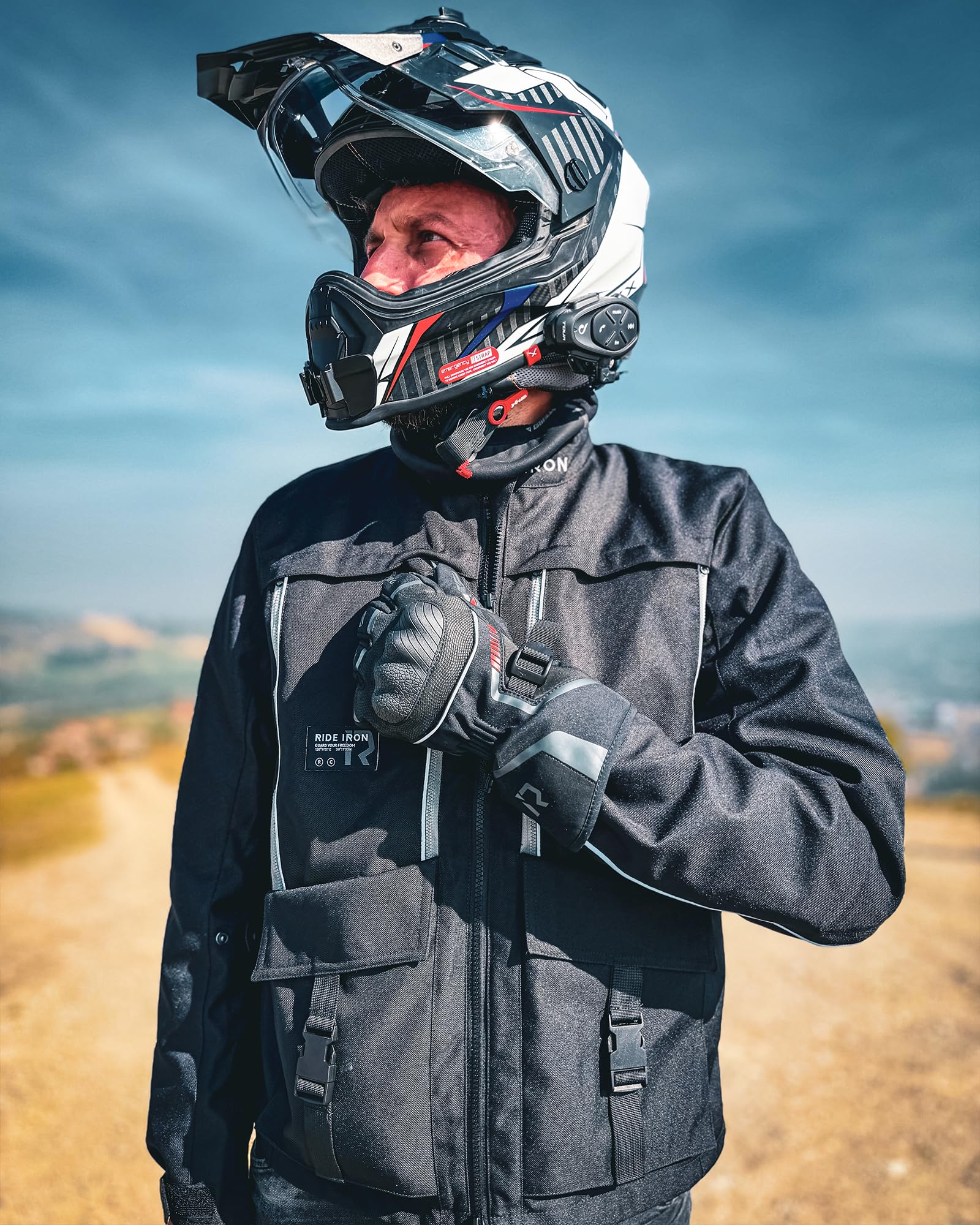 RIDEIRON Guantes Moto Invierno Hombre Mujer,Resistentes al Viento, Ligeros y cálidos con Pantalla táctil para Motociclismo, Senderismo y Otros Deportes al Aire Libre