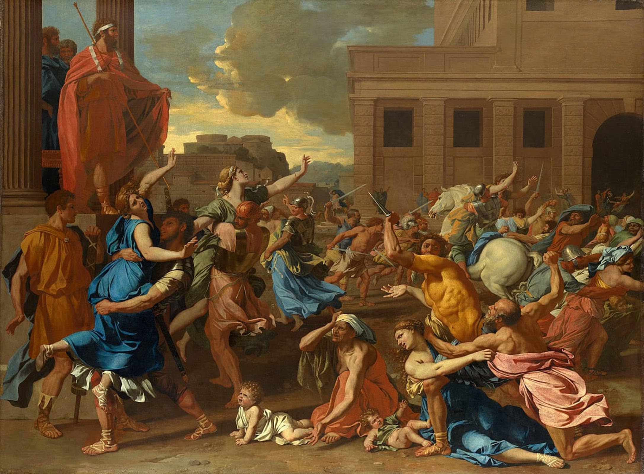 POSTERIIk Famous Modern Artwork Art Mural Rape of the Sabine Women by Nicolas Poussin Oil Paintings Pictures for Home Decor 60x90cm