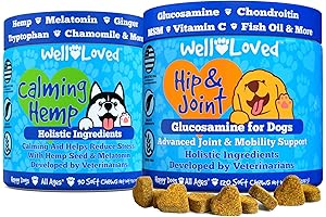 Calming Chews for Dogs + Glucosamine for Dogs Hip and Joint Supplement:...