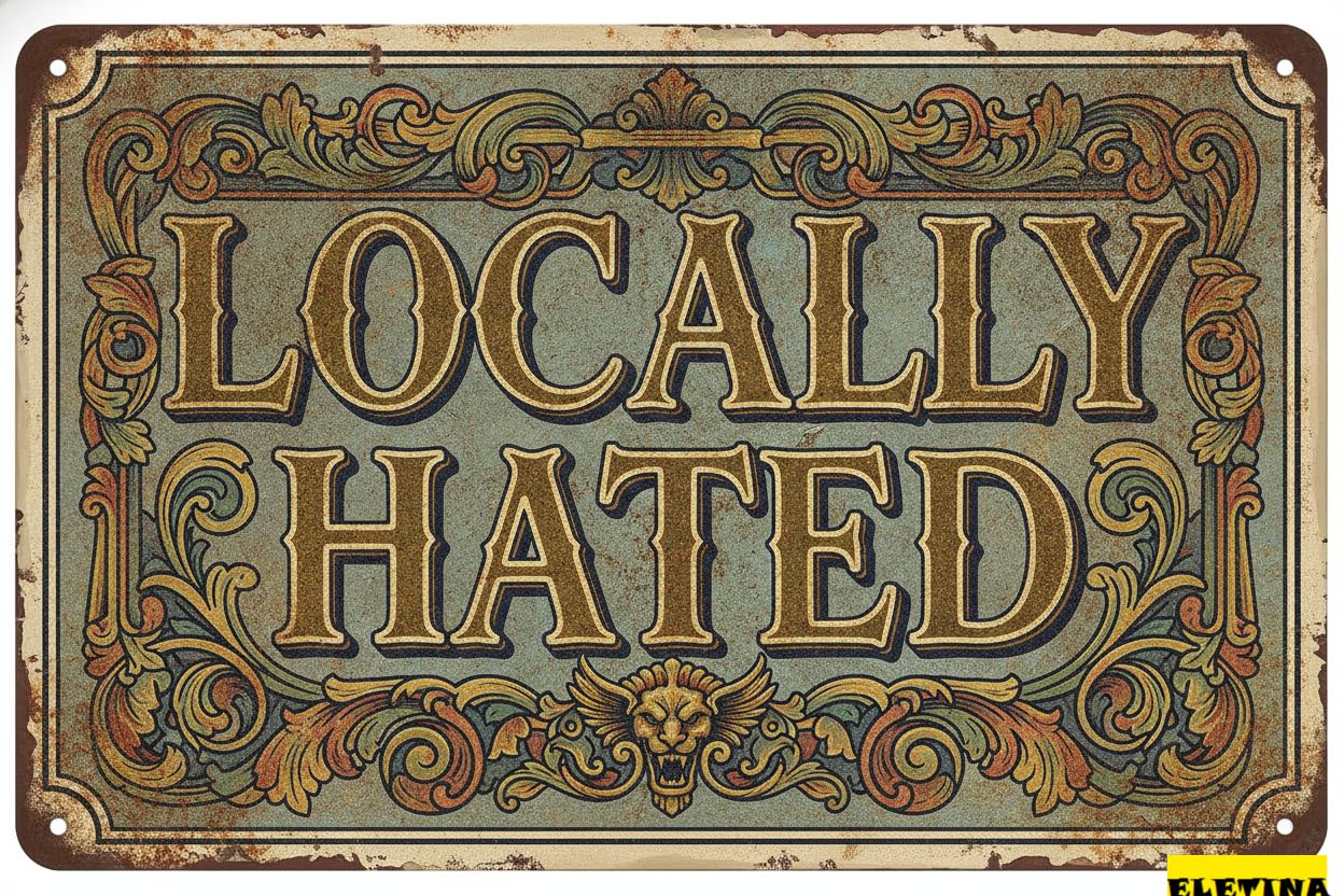 Personalized Sign for Man Cave Vintage Street Locally Hated Wall Decor Metal Tin S,16x4 Inch Aluminium Private Property Decorative