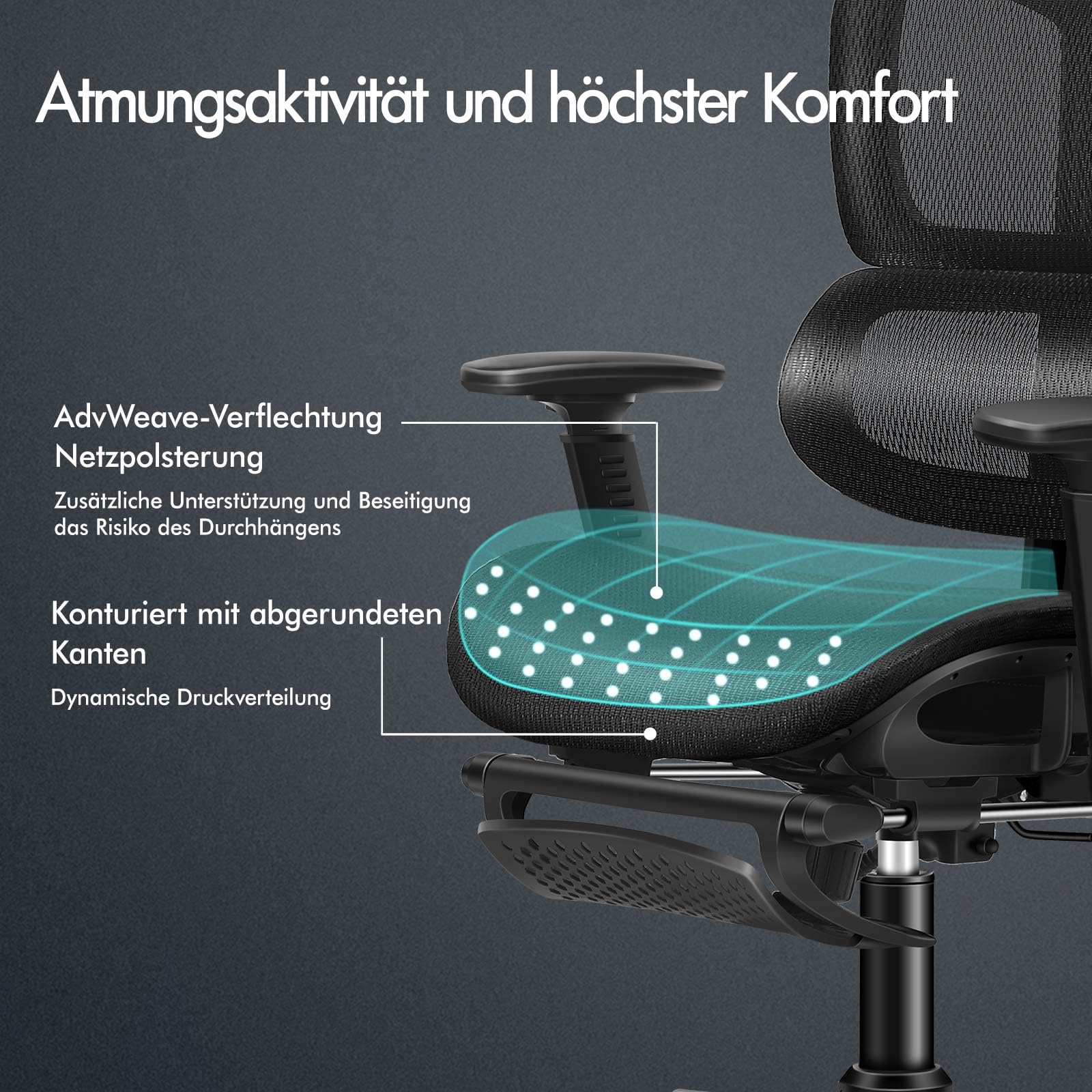 ALFORDSON Bürostuhl Mesh Chefsessel Ergonomischer Schreibtischstuhl, verstellbare Kopfstütze Höhenverstellung, hoher Rückenlehne Netzstuhl Verstellbarer Armlehne,Besprechungsstuhl, bis 180 kg,Schwarz