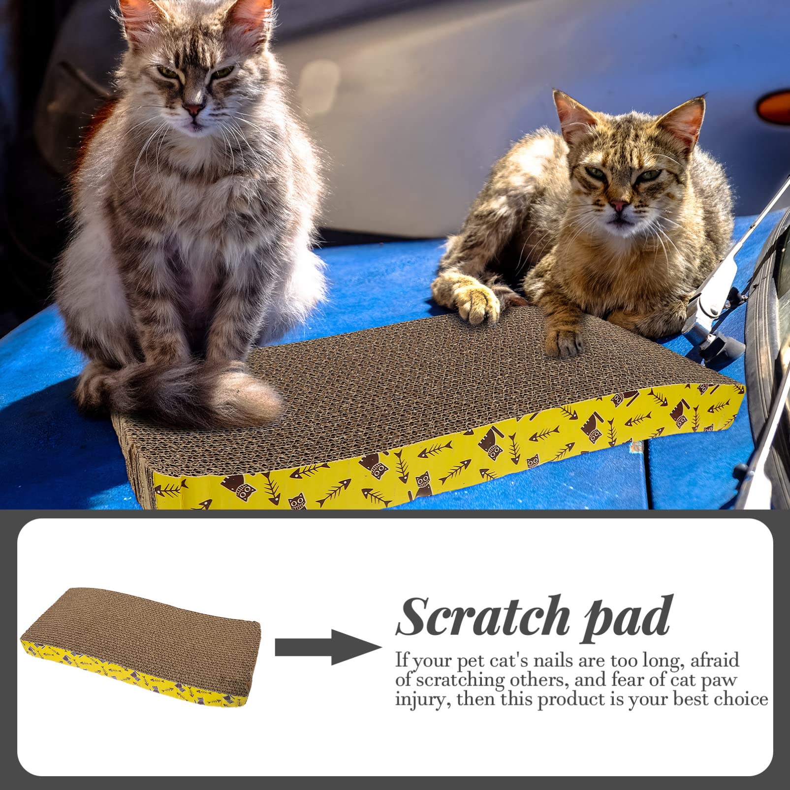 Happyyami Tiragraffi in Cartone Ondulato per Gatti 2pezzi Gioco Domestico per Sfogare Graffio