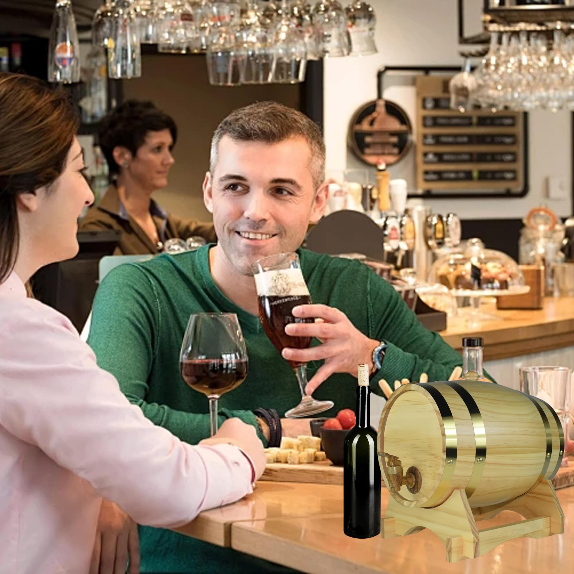 Tonneau En Chêne 3L MB Manufaktura - Fût à Vin Whisky Avec Support, Robinet Et Bouchon