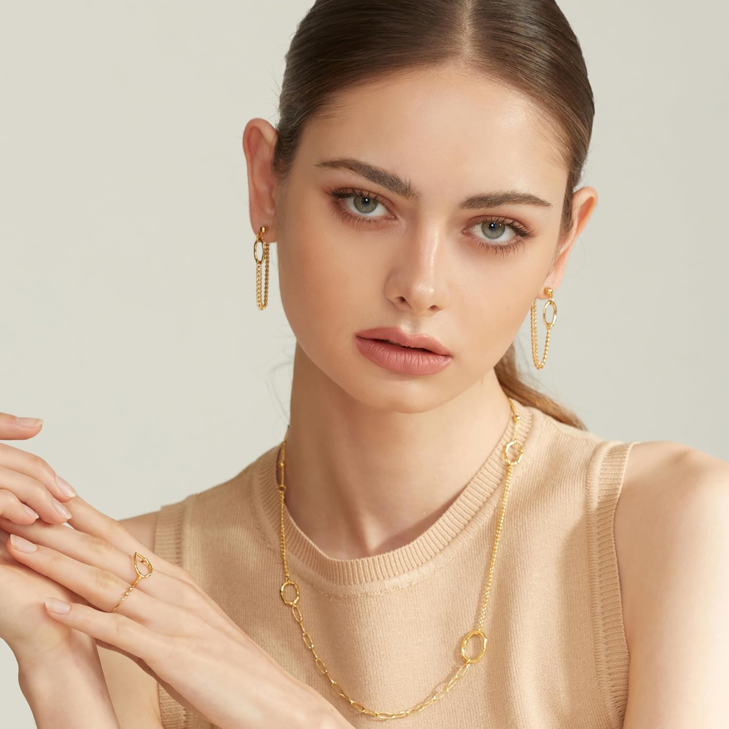 14K Gold Plated S925 Sterling Silver Post Lightweight Drop/Dangle Huggie Stud Earrings for Women | Ball Drop Earrings - Image 7