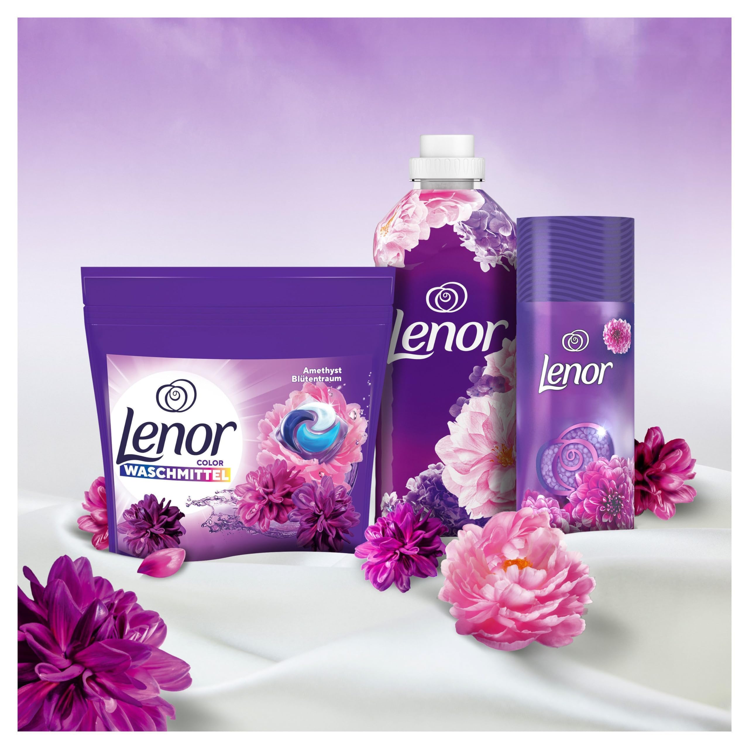 Lenor Waschmittel PODS All-in-1, 76 Waschladungen, Amethyst Blütentraum, Langanhaltende Frische und Tiefenreinigung selbst bei niedrigen Temperaturen
