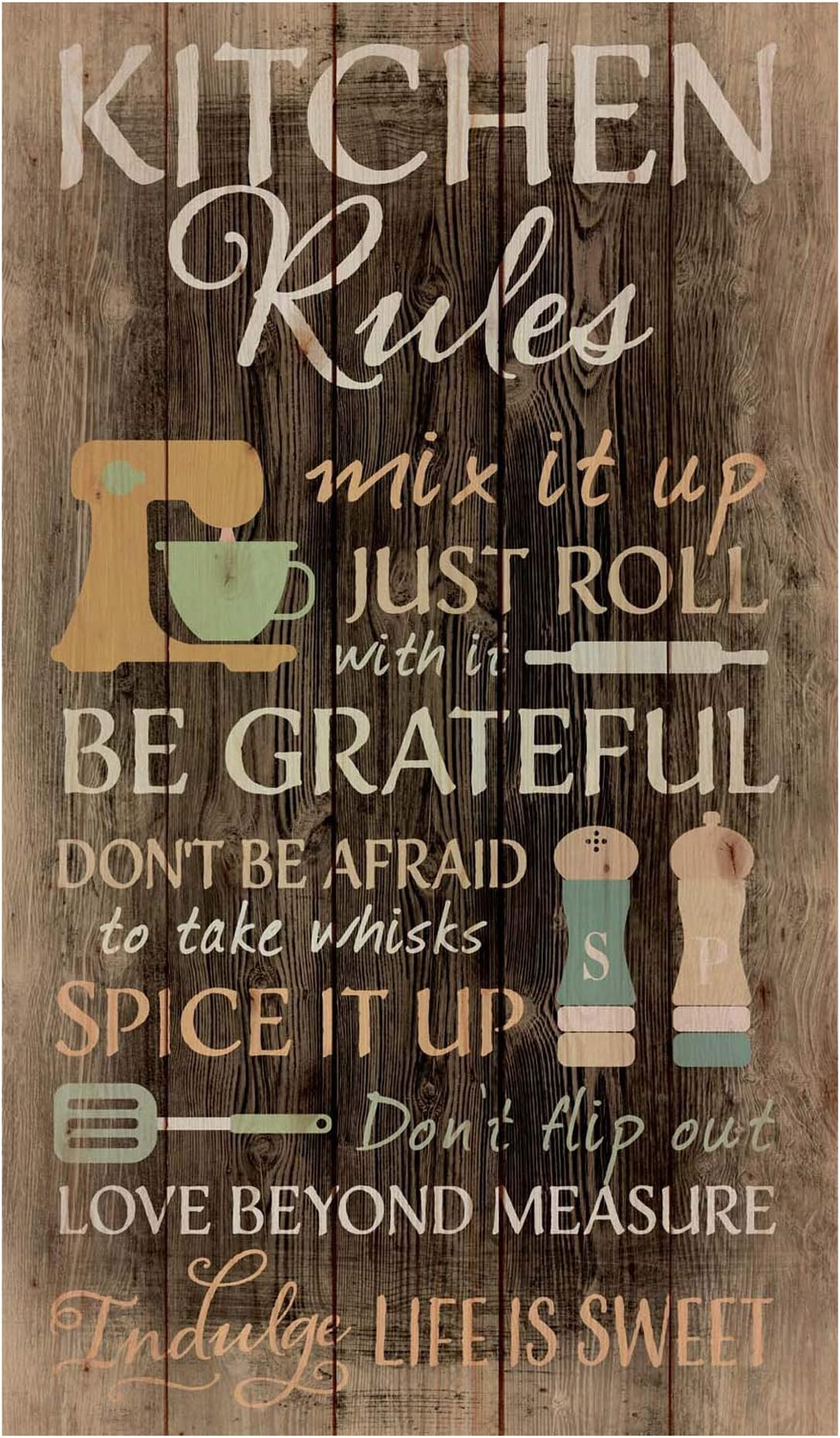 P. Graham DunnKitchen Rules Distressed 24 x 14 Wood Pallet Wall Art Sign Plaque