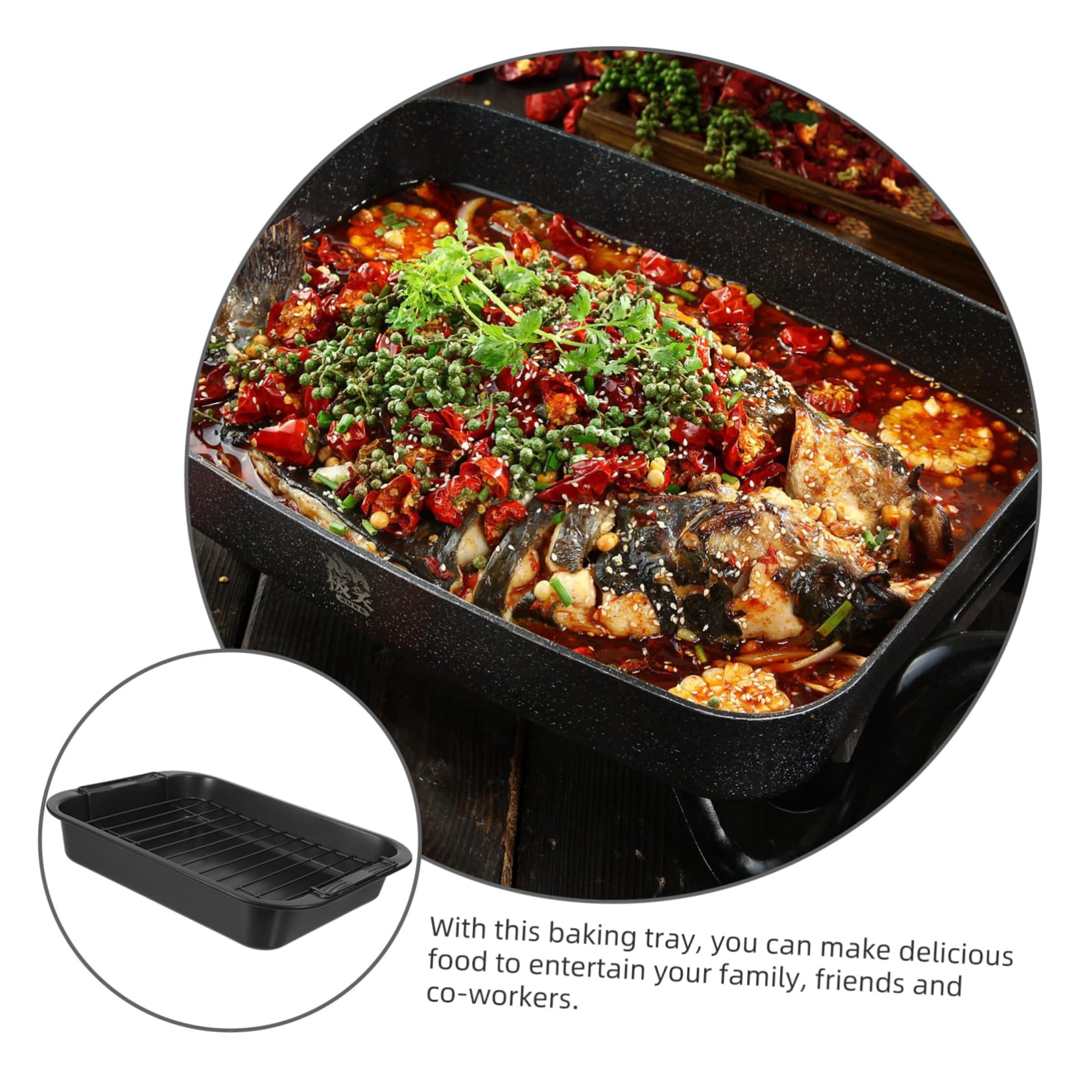 GLEAVI Moule à Pâtisserie Rectangulaire Acier Plaque de Cuisson Profonde Antiadhésive pour Gâteaux et Biscuits