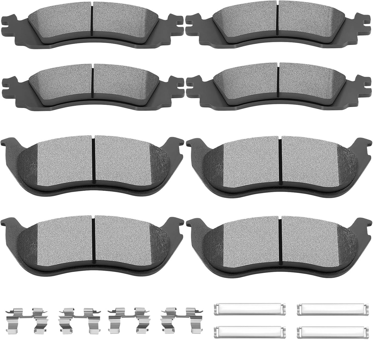 SCITOO Brake Pads Kits Front Semi-Metal Rear Ceramic 8pcs Fit for 2006-2010 for Ford Explorer,2007-2010 for Ford Explorer Sport Trac,2010-2012 for Ford Taurus,2006-2010 for Mercury Mountaineer