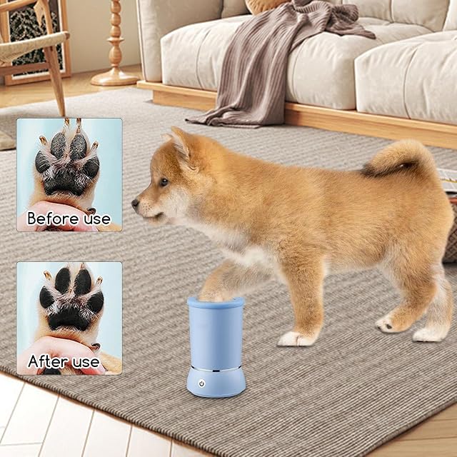 Foto 4 de 8 de Limpiador automático de patas de perro, limpiador de patas de mascotas, limpiador automático de pies