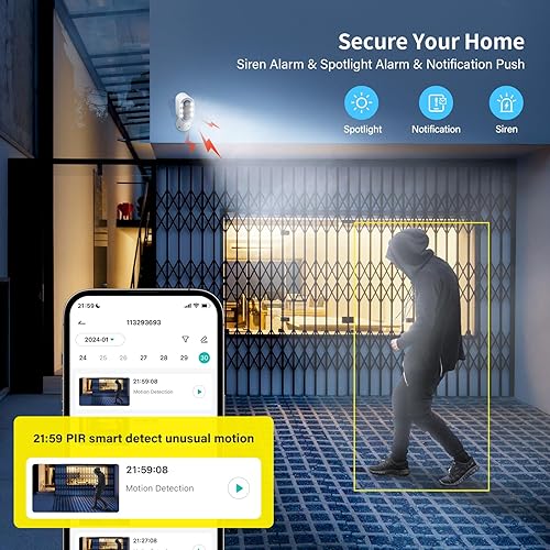Miniatura 6 de Jennov Cámaras de seguridad para el hogar inalámbricas para exteriores, cámara WiFi para interiores con batería de 2K para seguridad del hogar,