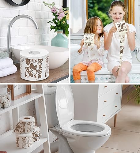 Miniatura 4 de Printed TP Beware of Moose Poop - Papel higiénico impreso para broma, sorpresa, decoración de baño, regalo novedoso para hombres, mujeres, amigos,