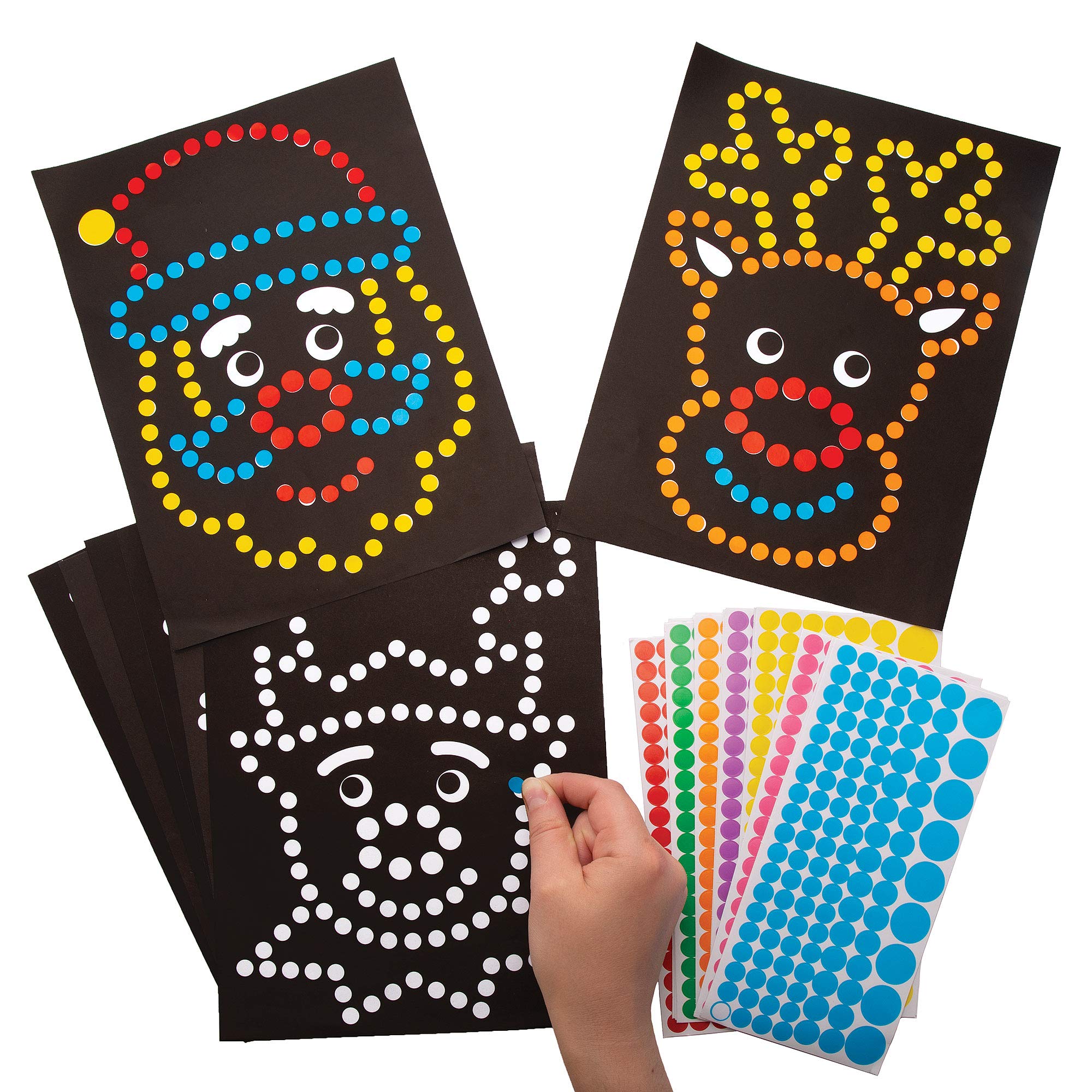 Baker Ross AT224 Christmas Dotty Sticker Art - Pack Of 8, Festive Arts And Crafts