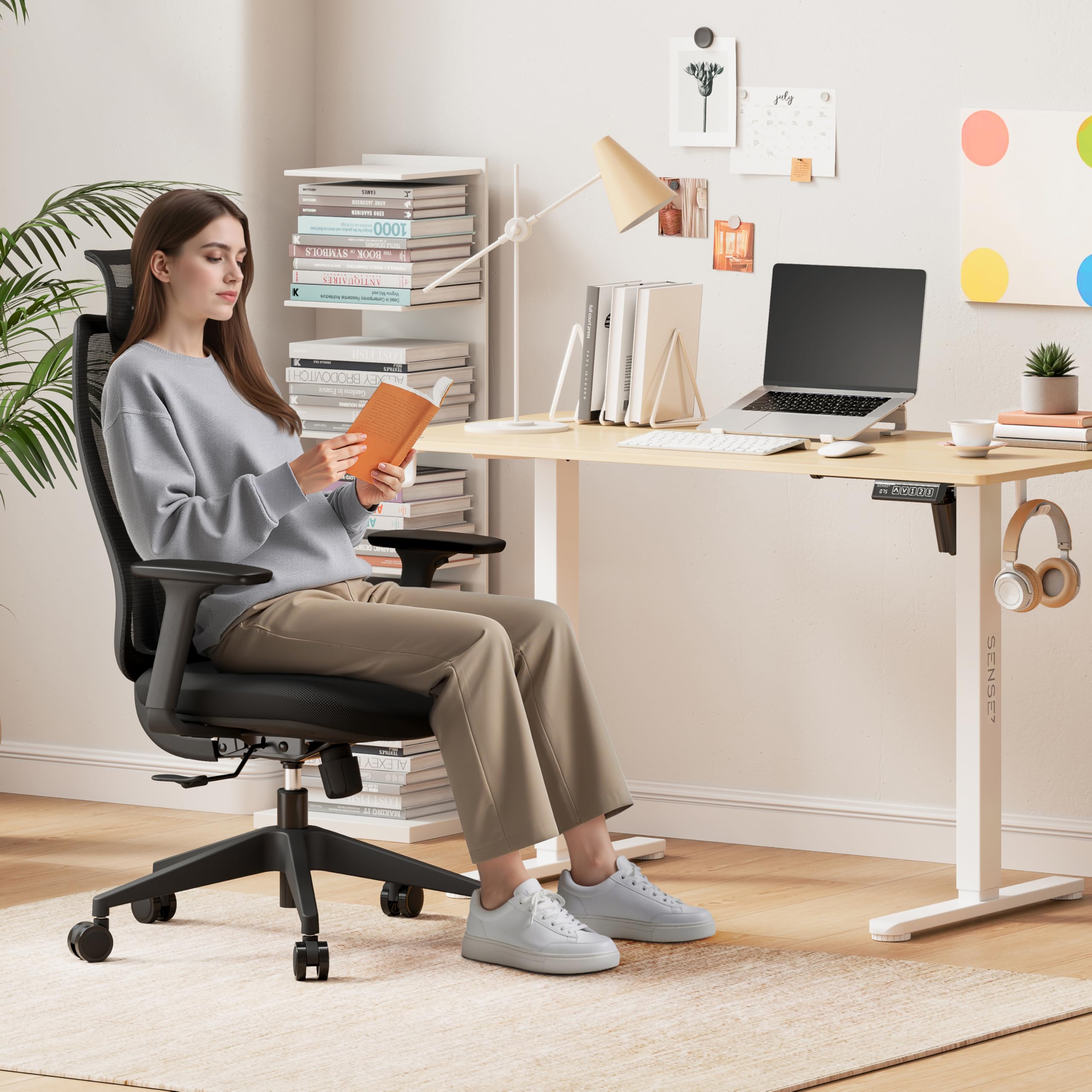 SENSE7 Bürosessel ergonomisch verstellbar bis 150 kg Schwarz für Gamer