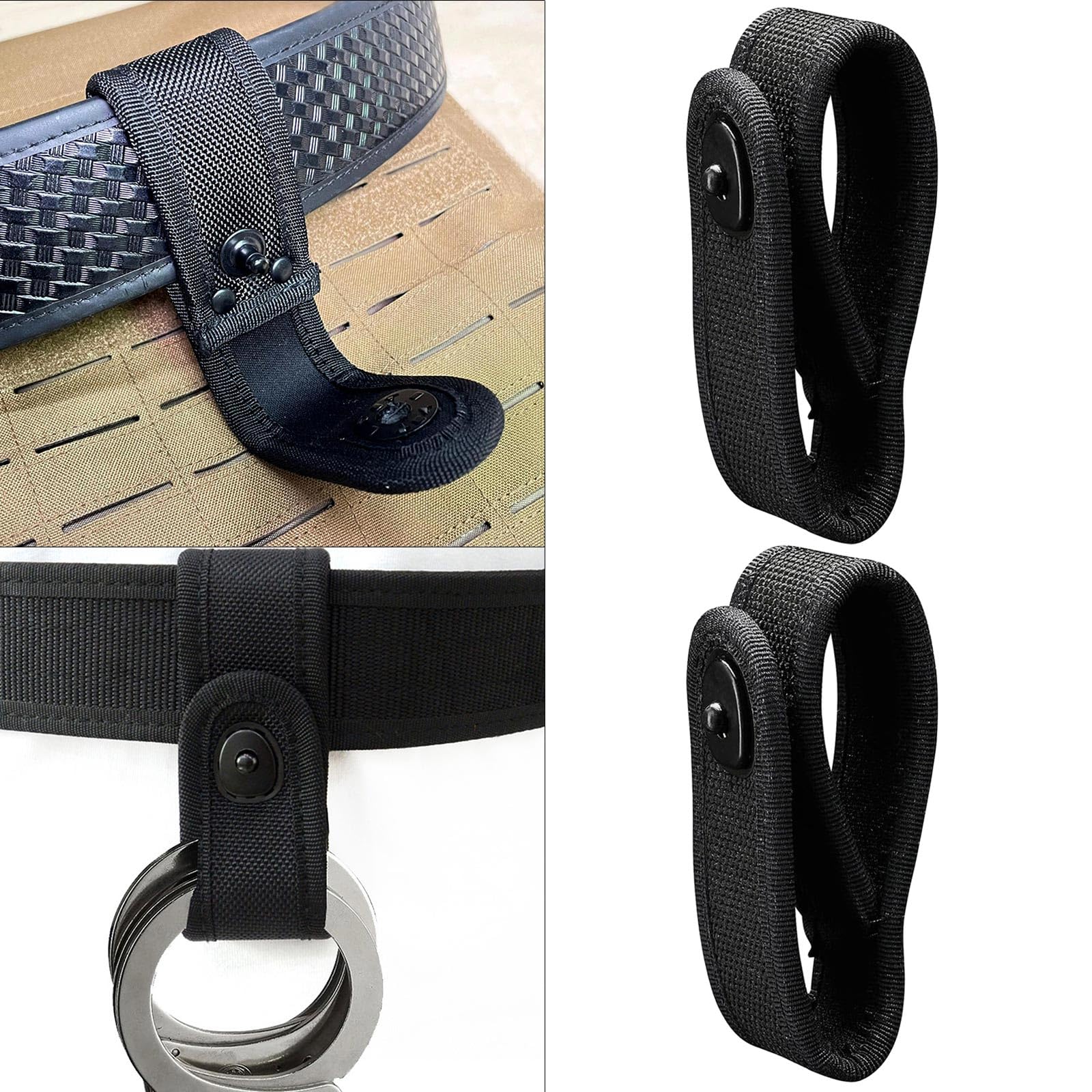 ZHIZHOUNEY Universal Tactic Handcuff Holsters Quick Release Standard Handcuff Cuffs Belt Strap Handcuff Case Holder Handcuff Strap Handcuff Holder for Belt Nylon Belt Keeper for Duty Belt