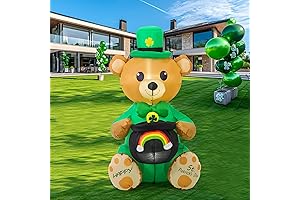 4 Ft St Patricks Day Inflatables Outdoor Decorations, Lucky Blow Up Inflatable...