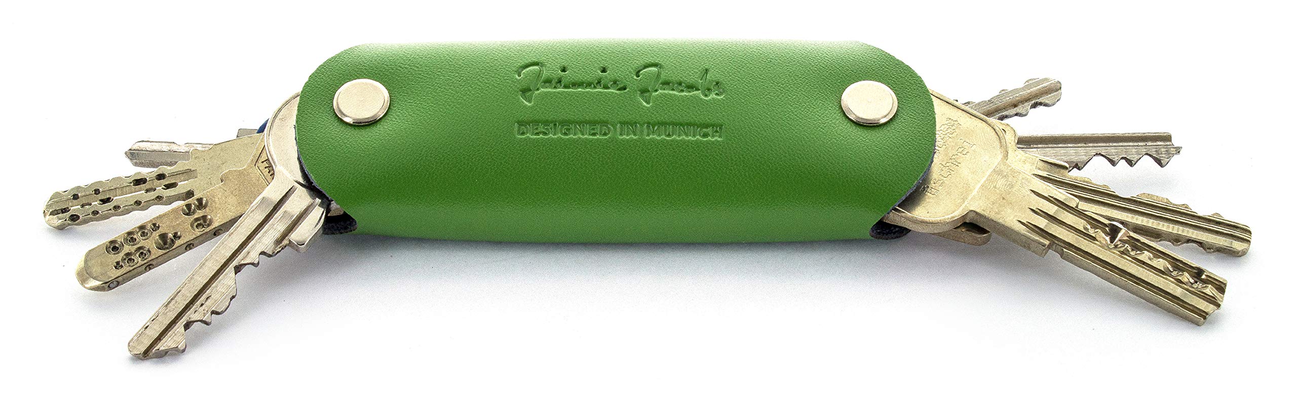 Jaimie Jacobs Key Boy - Key Organizer Schlüssel Organizer Schlüsselmäppchen Smartkey Schlüsseletui Schlüsseltasche aus echtem Leder (Olive)